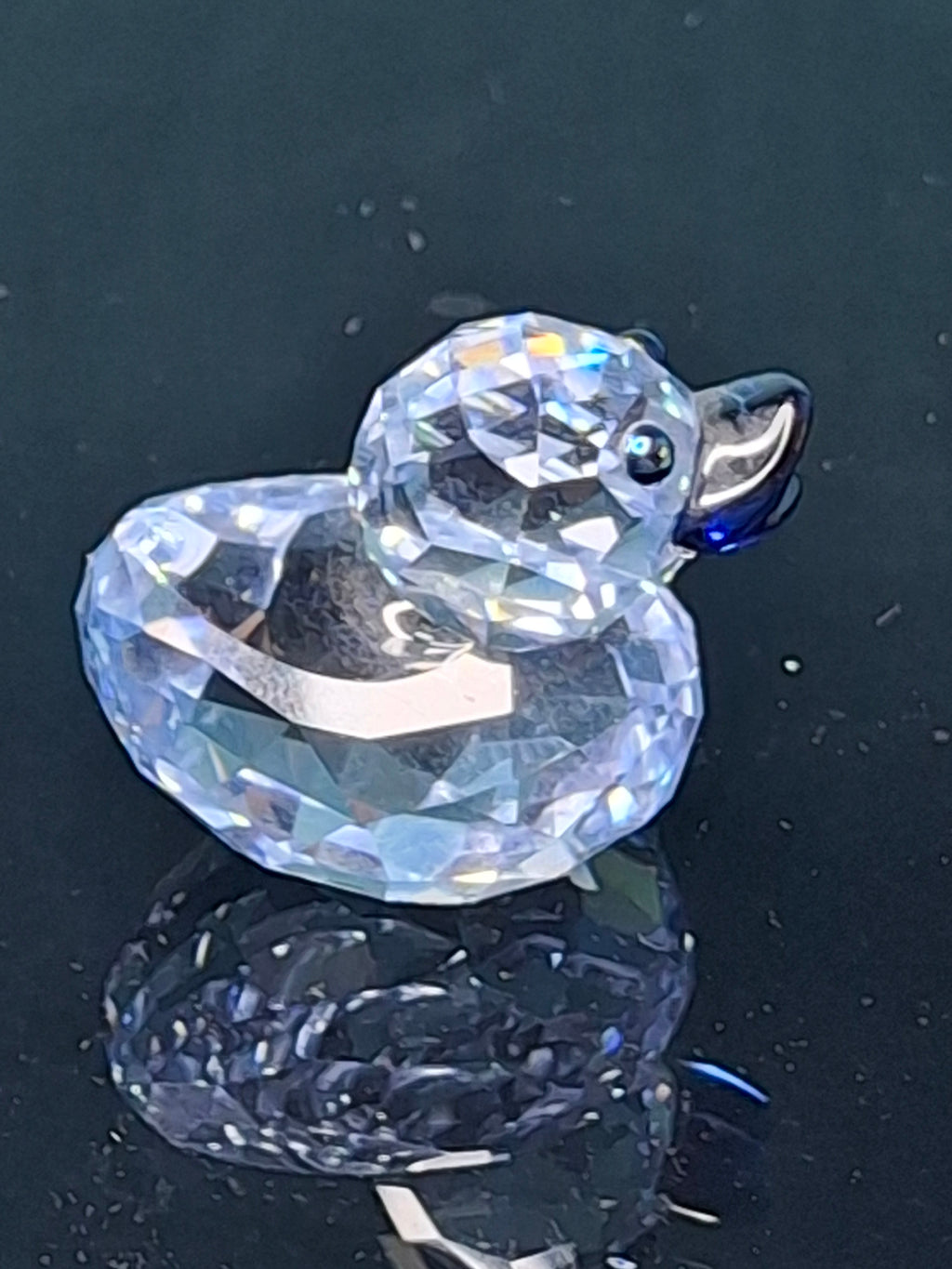 Swarovski Crystal Mini Duck Figurine - Retired 7660-035 - Swan Logo - MIB