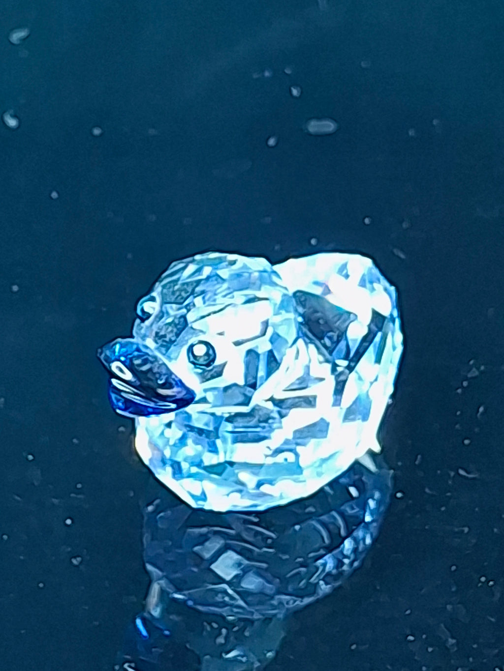 Swarovski Crystal Mini Duck Figurine - Retired 7660-035 - Swan Logo - MIB