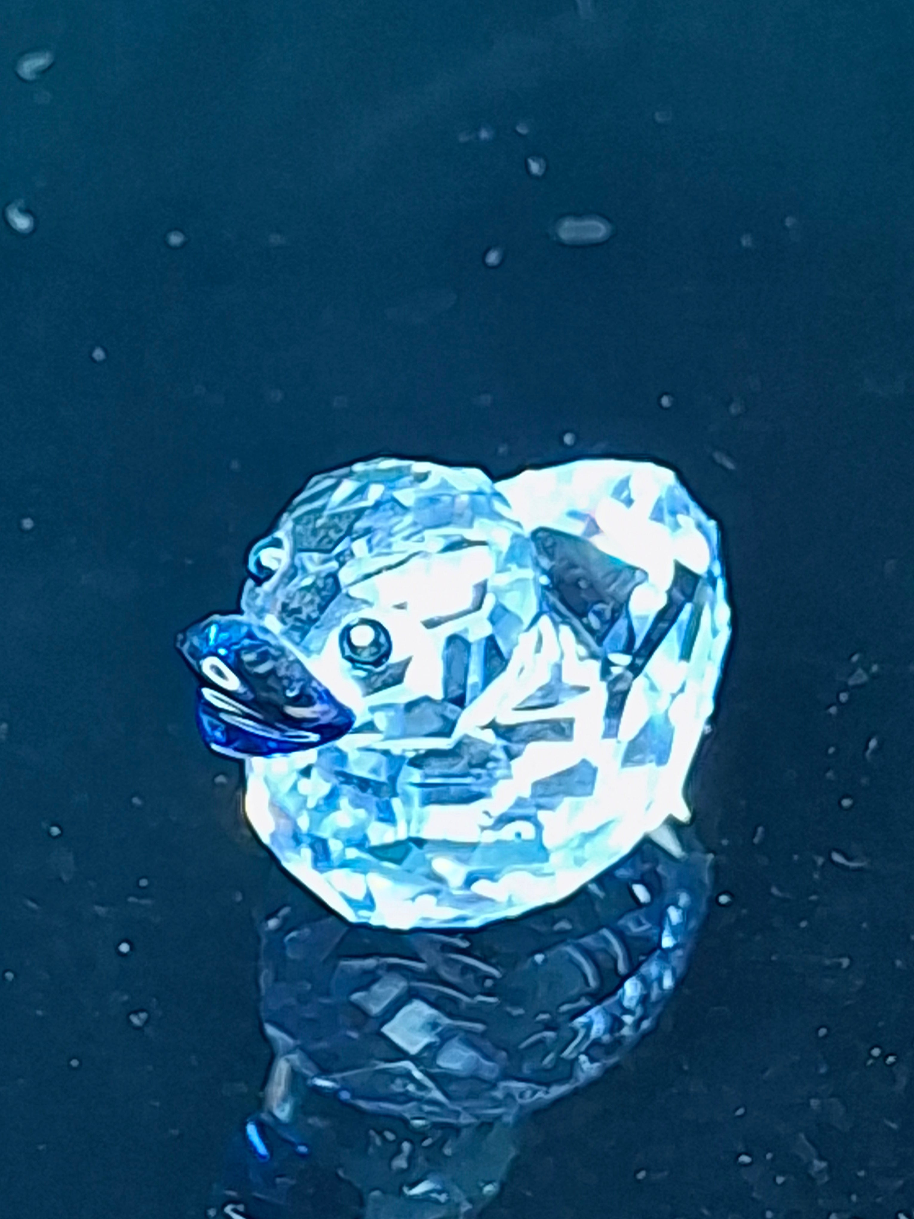 Swarovski Crystal Mini Duck Figurine - Retired 7660-035 - Swan Logo - MIB