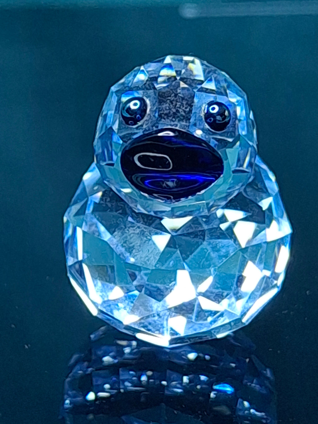 Swarovski Crystal Mini Duck Figurine - Retired 7660-035 - Swan Logo - MIB