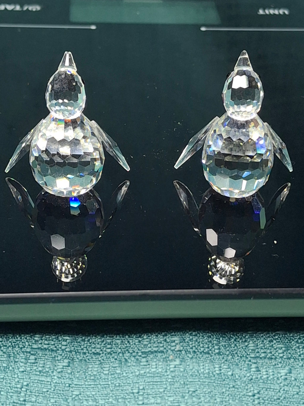 Swarovski Silver Crystal Mini Penguins (Set of 2) - Retired #7661 000 001 - Swan Logo