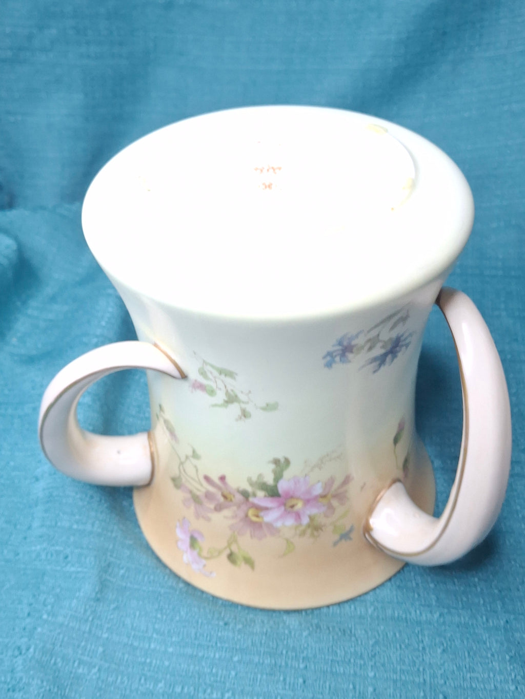 Antique Doulton Burslem Triple Handled Tyg Loving Cup / Netilat Yadayim Ritual Wash Cup c.1891