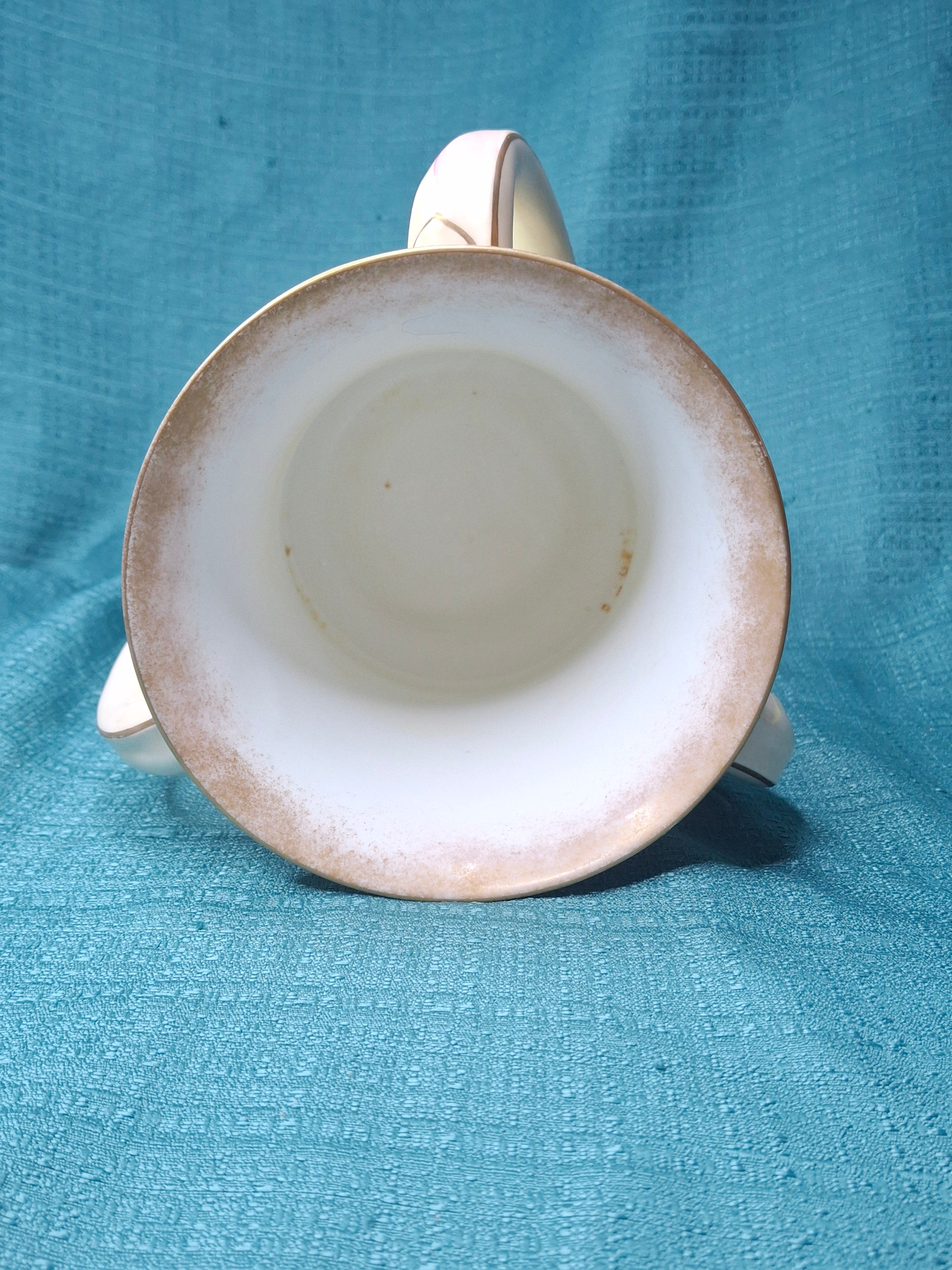 Antique Doulton Burslem Triple Handled Tyg Loving Cup / Netilat Yadayim Ritual Wash Cup c.1891