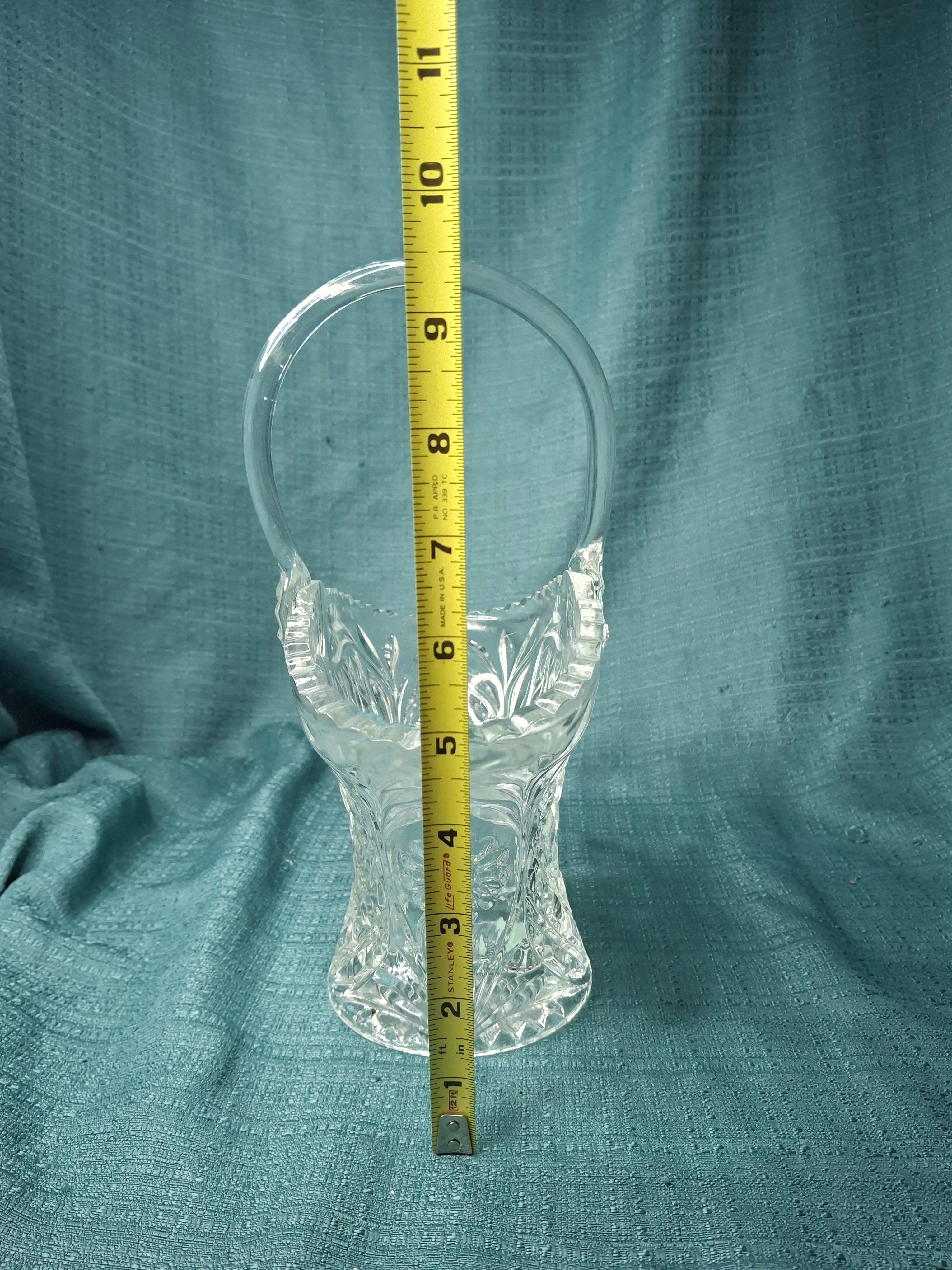 Antique EAPG Glass Basket Lot (2) - Daisy & Button Pattern - Victorian Pressed Glass