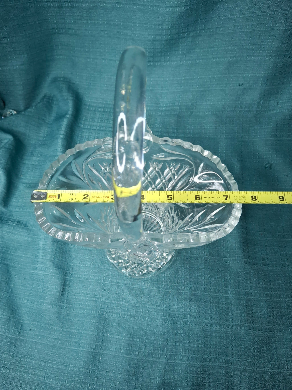 Antique EAPG Glass Basket Lot (2) - Daisy & Button Pattern - Victorian Pressed Glass