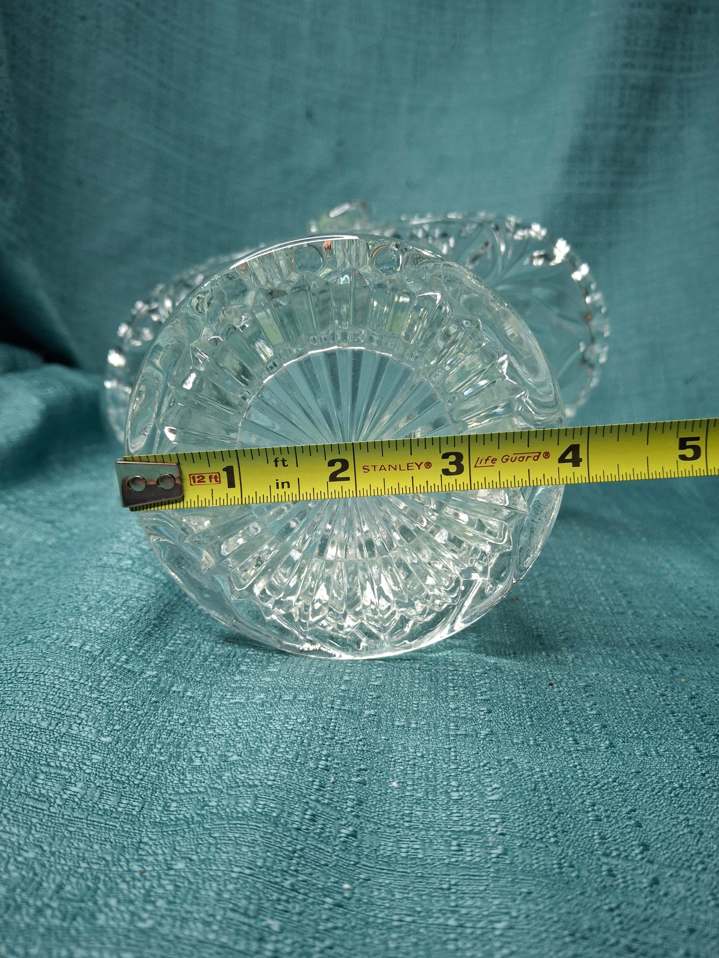Antique EAPG Glass Basket Lot (2) - Daisy & Button Pattern - Victorian Pressed Glass