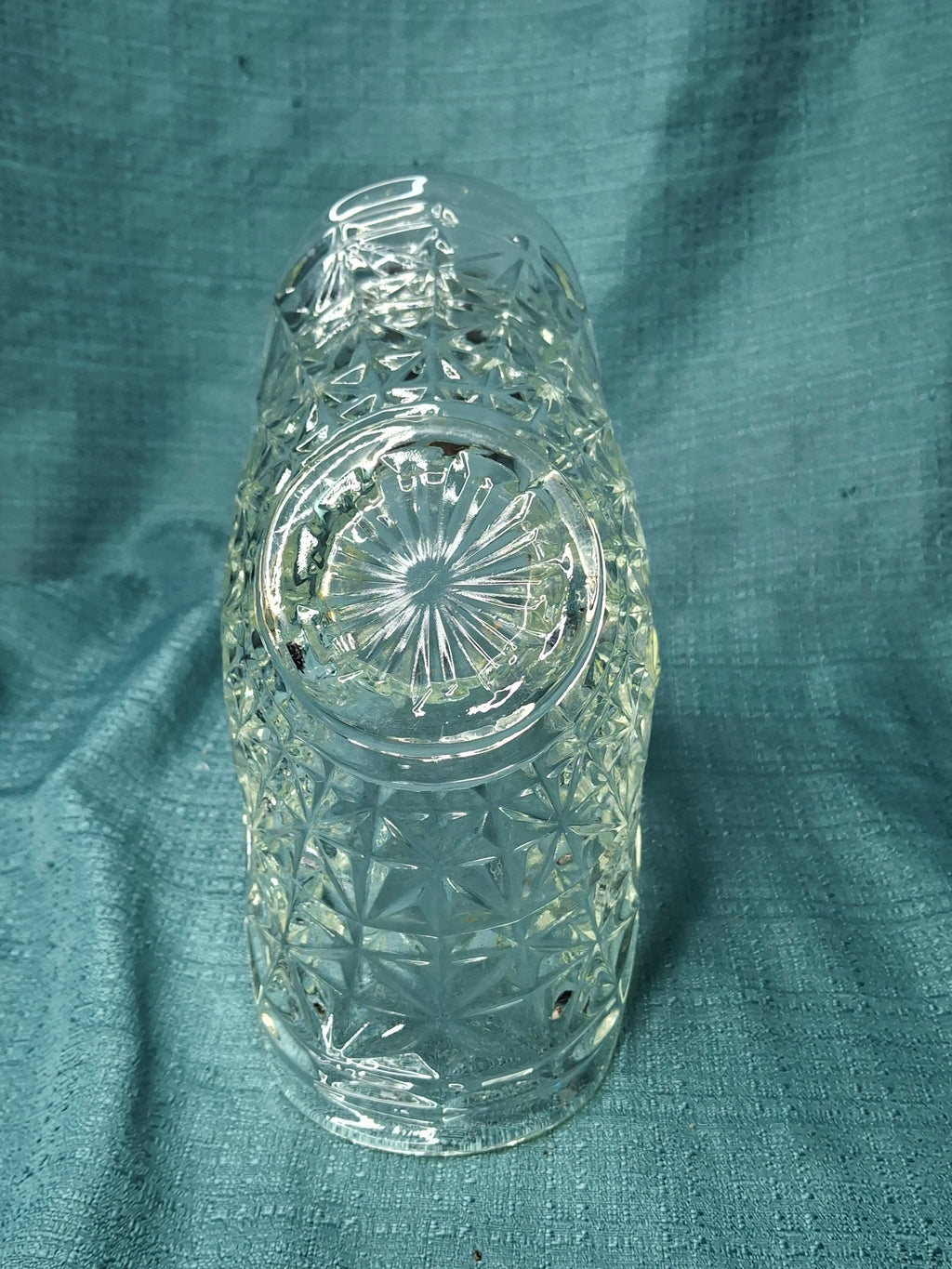 Antique EAPG Glass Basket Lot (2) - Daisy & Button Pattern - Victorian Pressed Glass