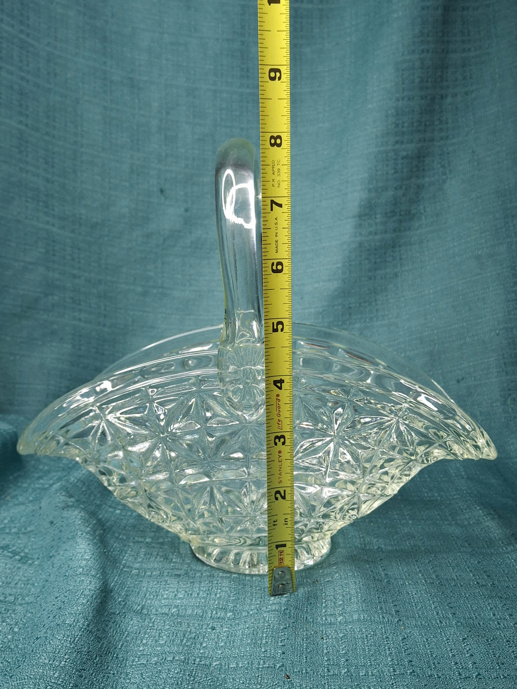 Antique EAPG Glass Basket Lot (2) - Daisy & Button Pattern - Victorian Pressed Glass