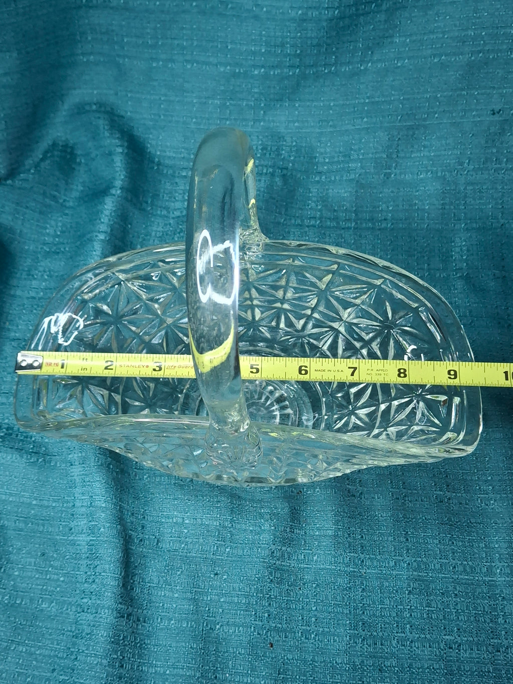 Antique EAPG Glass Basket Lot (2) - Daisy & Button Pattern - Victorian Pressed Glass