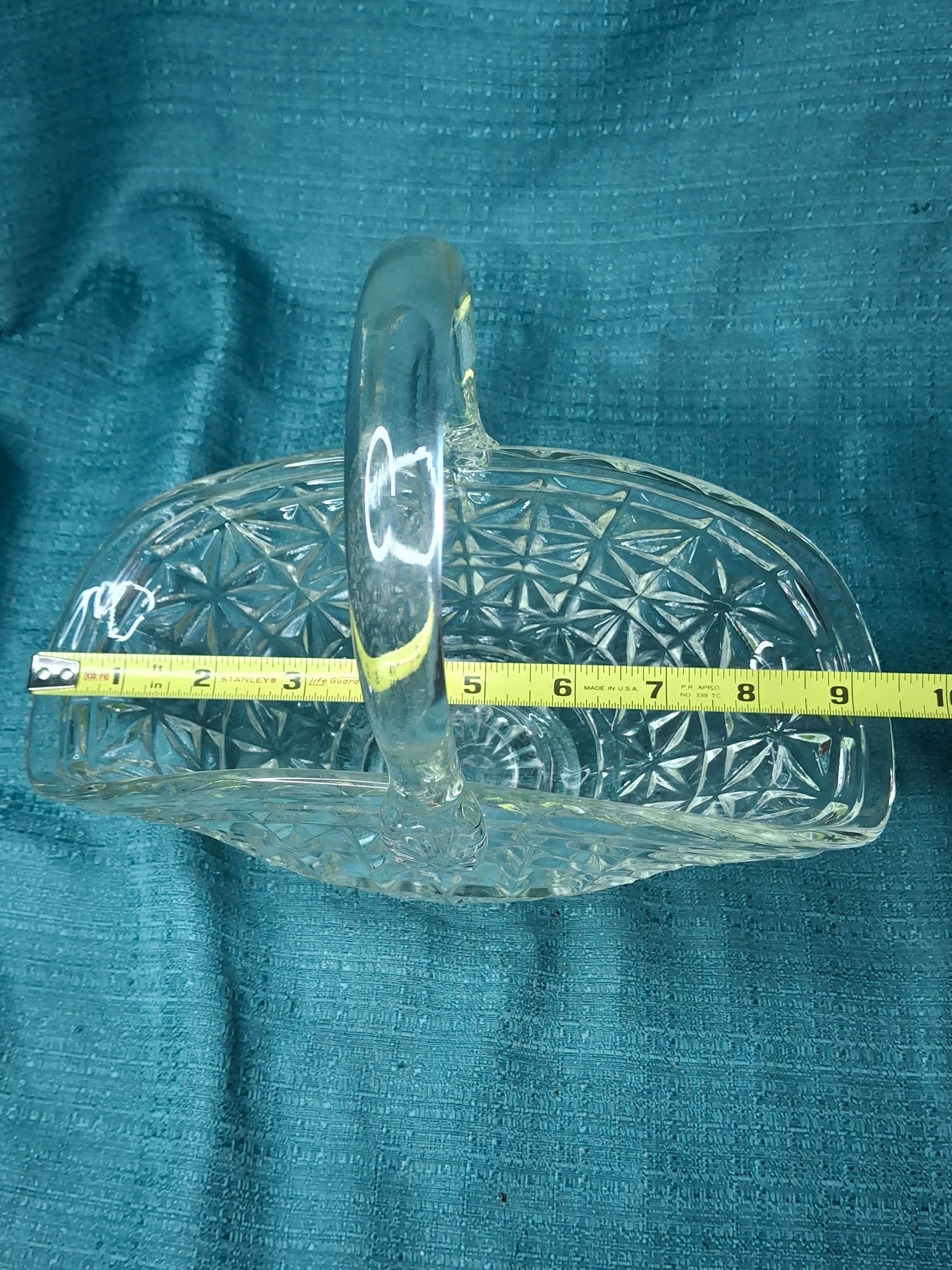 Antique EAPG Glass Basket Lot (2) - Daisy & Button Pattern - Victorian Pressed Glass