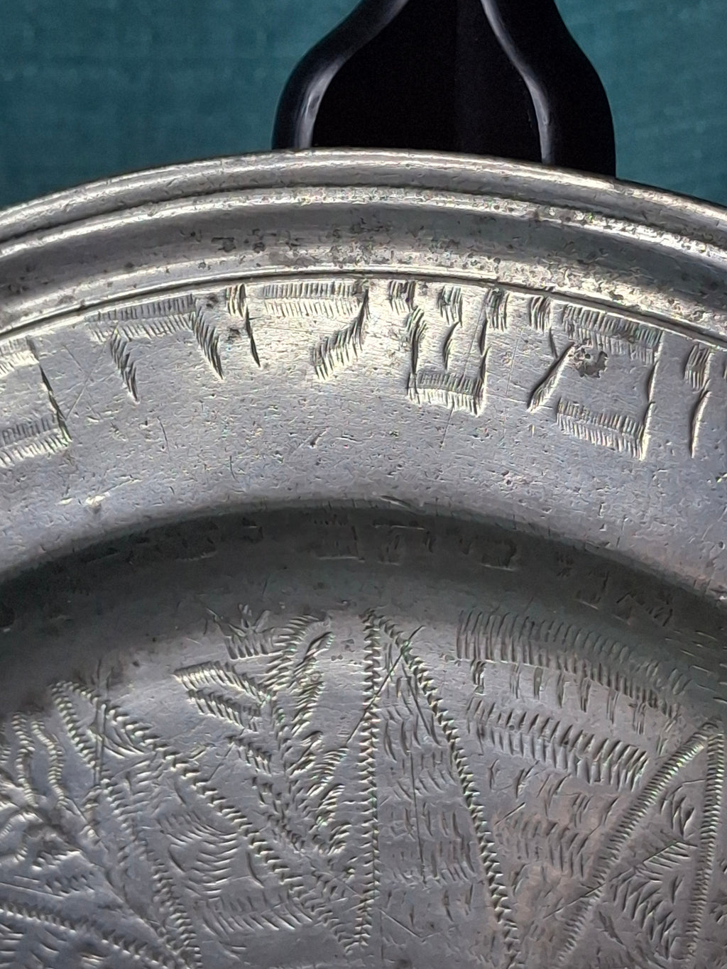 Extremely Rare 1761 Signed Judaica Pewter Purim Plate – Israel Ben Meir of Bischwiller