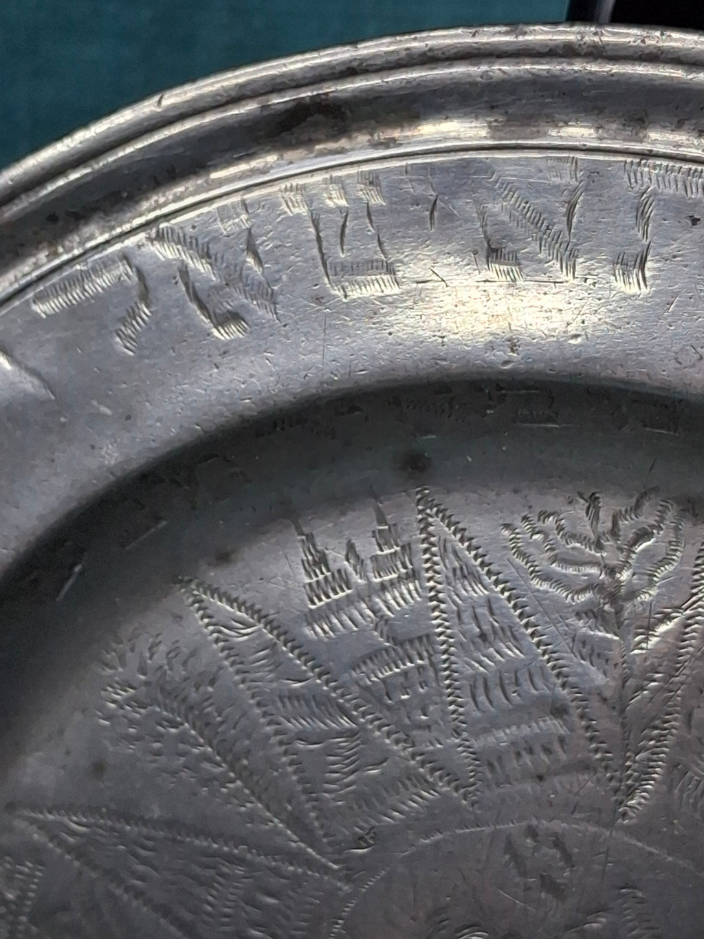 Extremely Rare 1761 Signed Judaica Pewter Purim Plate – Israel Ben Meir of Bischwiller