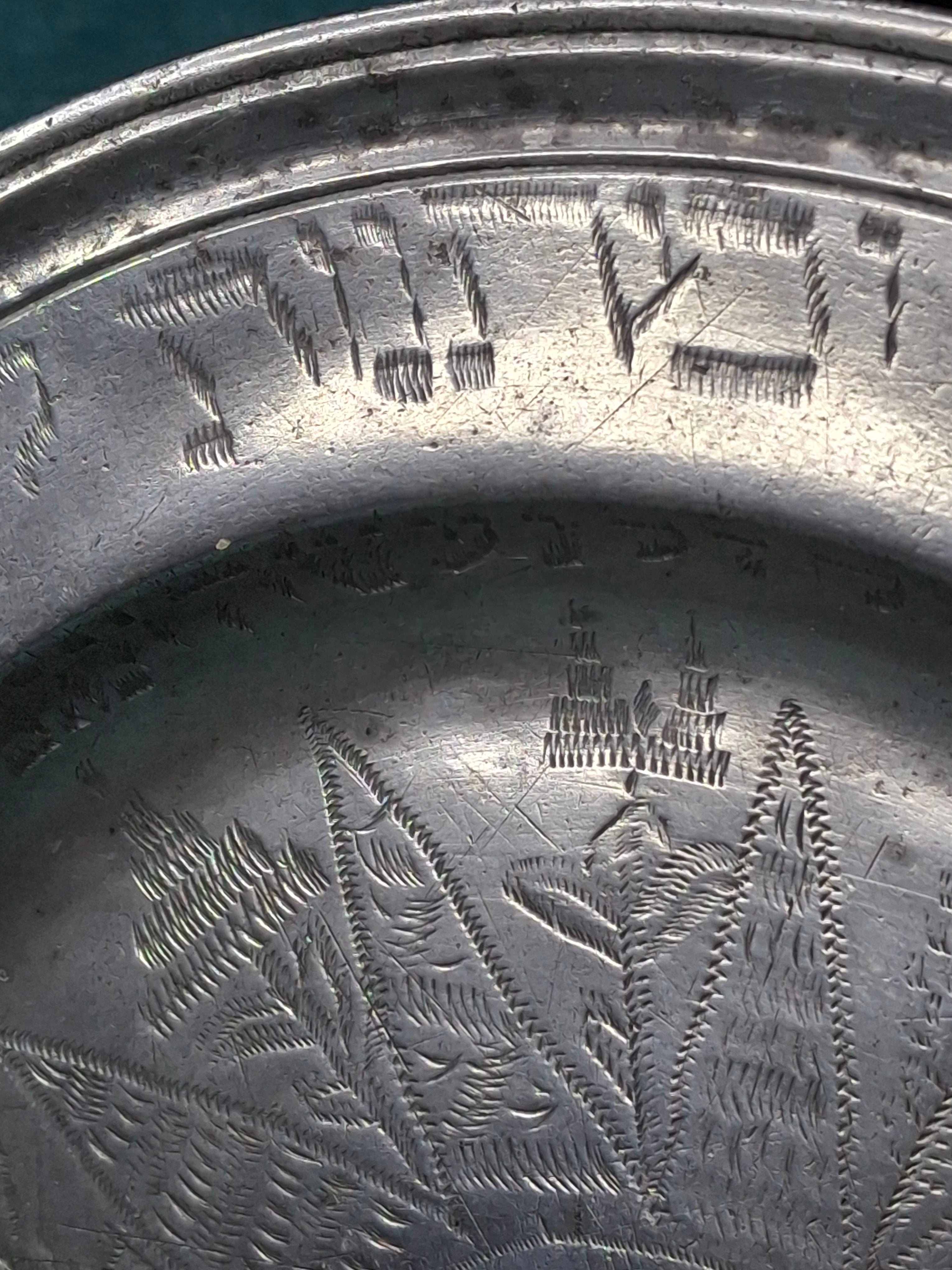 Extremely Rare 1761 Signed Judaica Pewter Purim Plate – Israel Ben Meir of Bischwiller