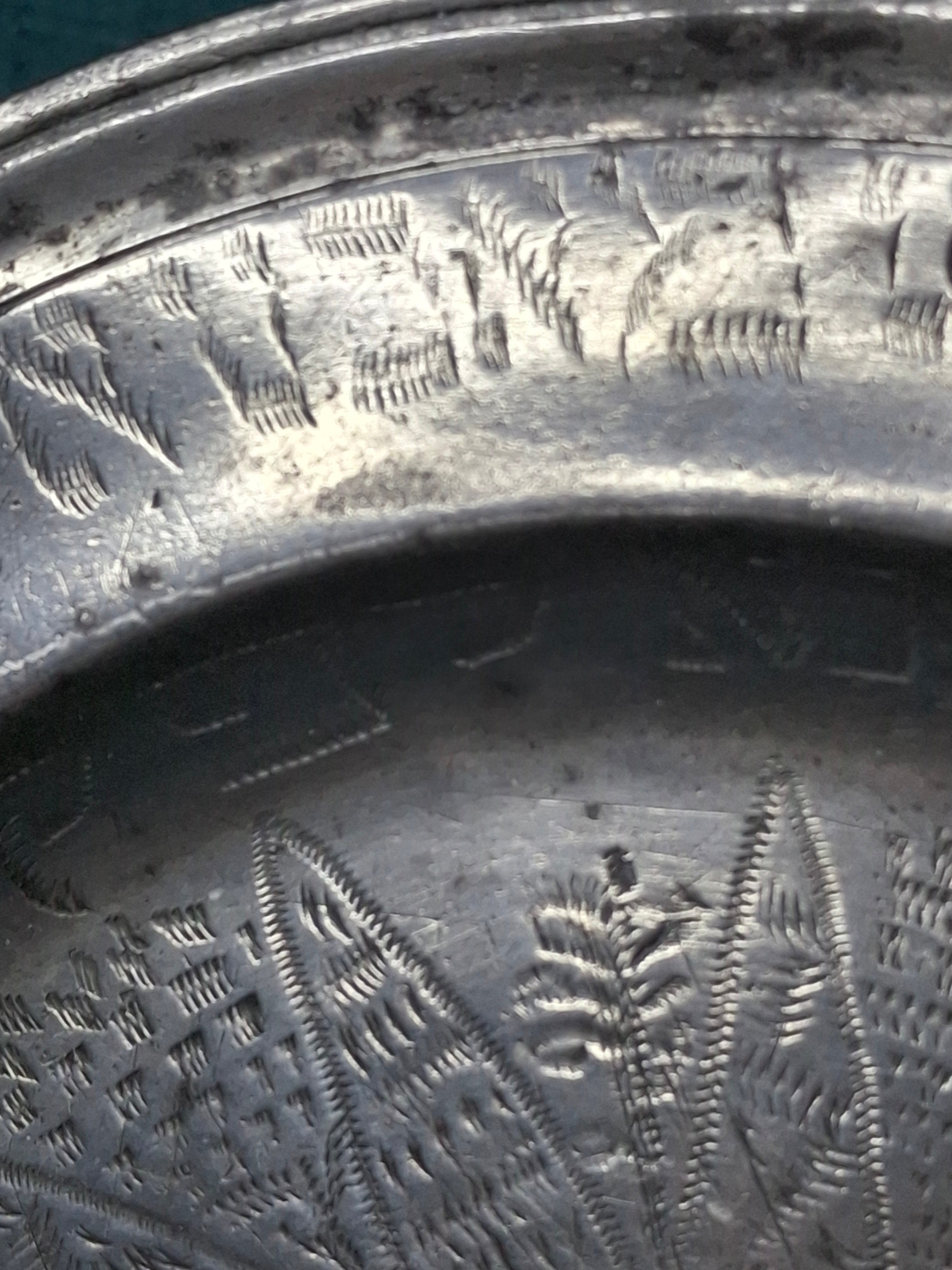 Extremely Rare 1761 Signed Judaica Pewter Purim Plate – Israel Ben Meir of Bischwiller