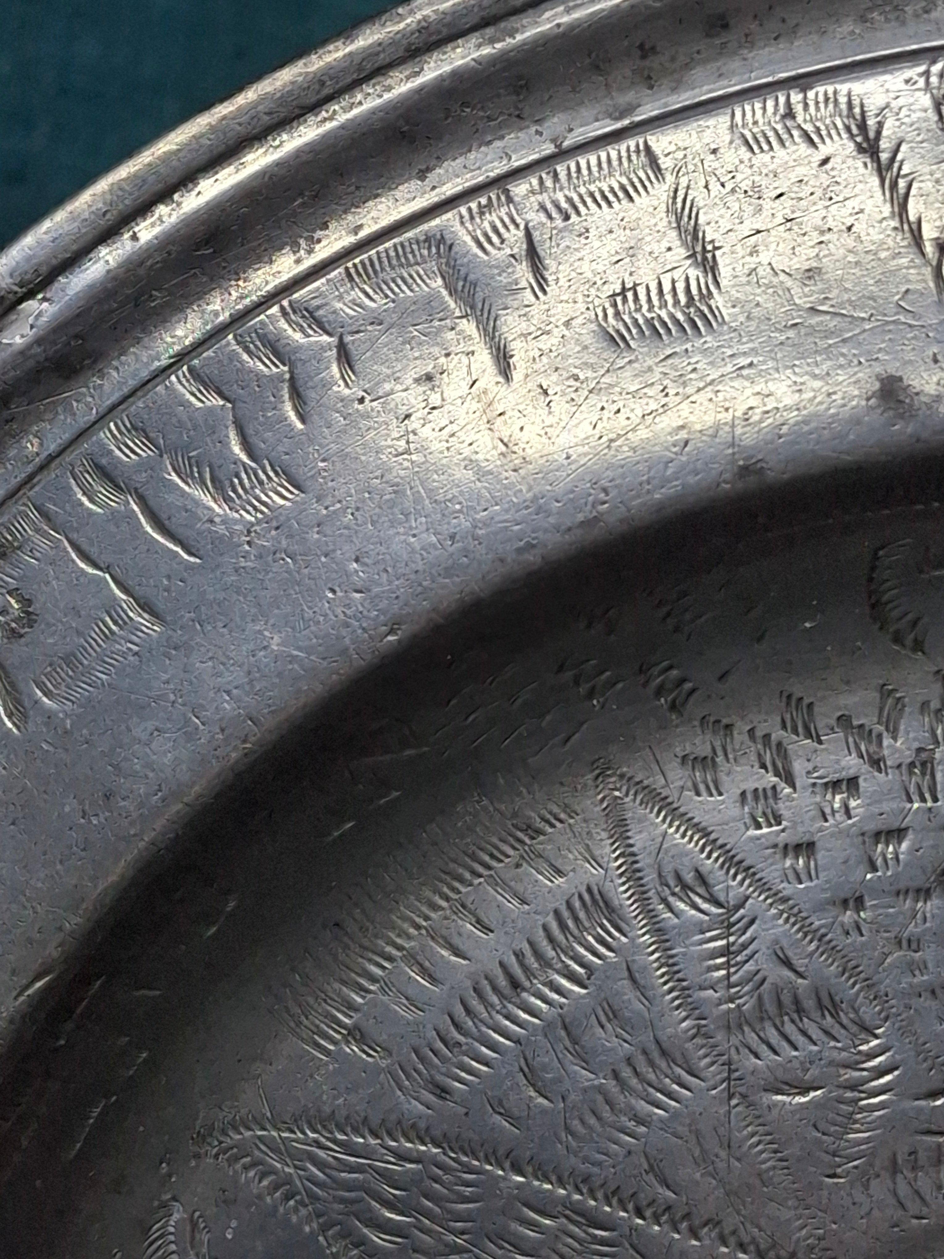Extremely Rare 1761 Signed Judaica Pewter Purim Plate – Israel Ben Meir of Bischwiller