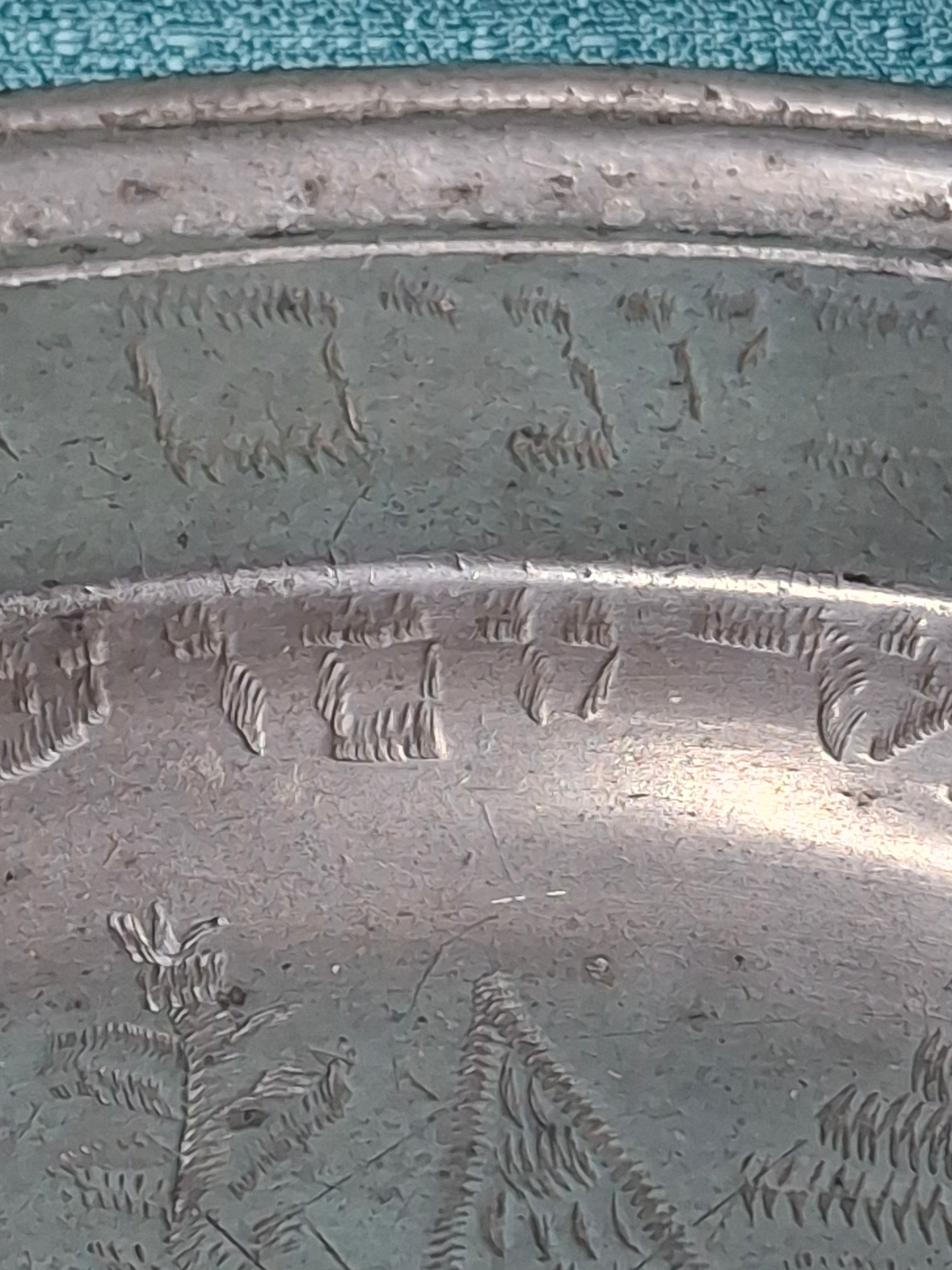Extremely Rare 1761 Signed Judaica Pewter Purim Plate – Israel Ben Meir of Bischwiller