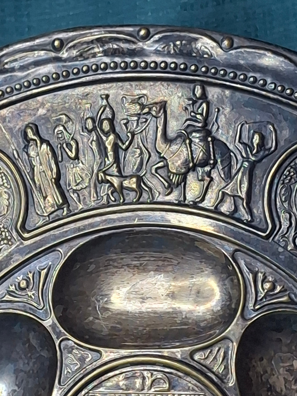 RARE Antique Bezalel Jerusalem Seder Plate - Raban Exodus Design