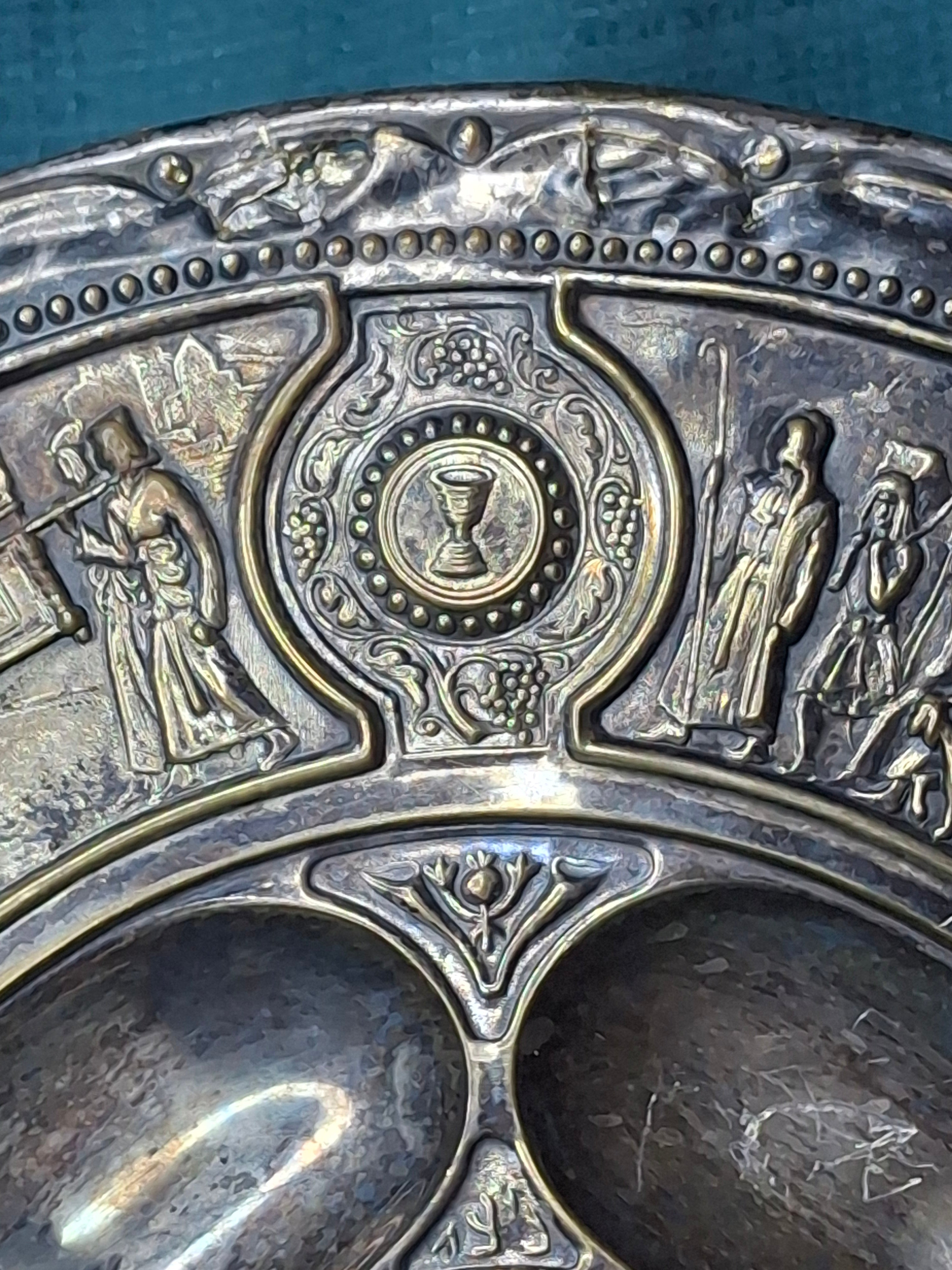 RARE Antique Bezalel Jerusalem Seder Plate - Raban Exodus Design