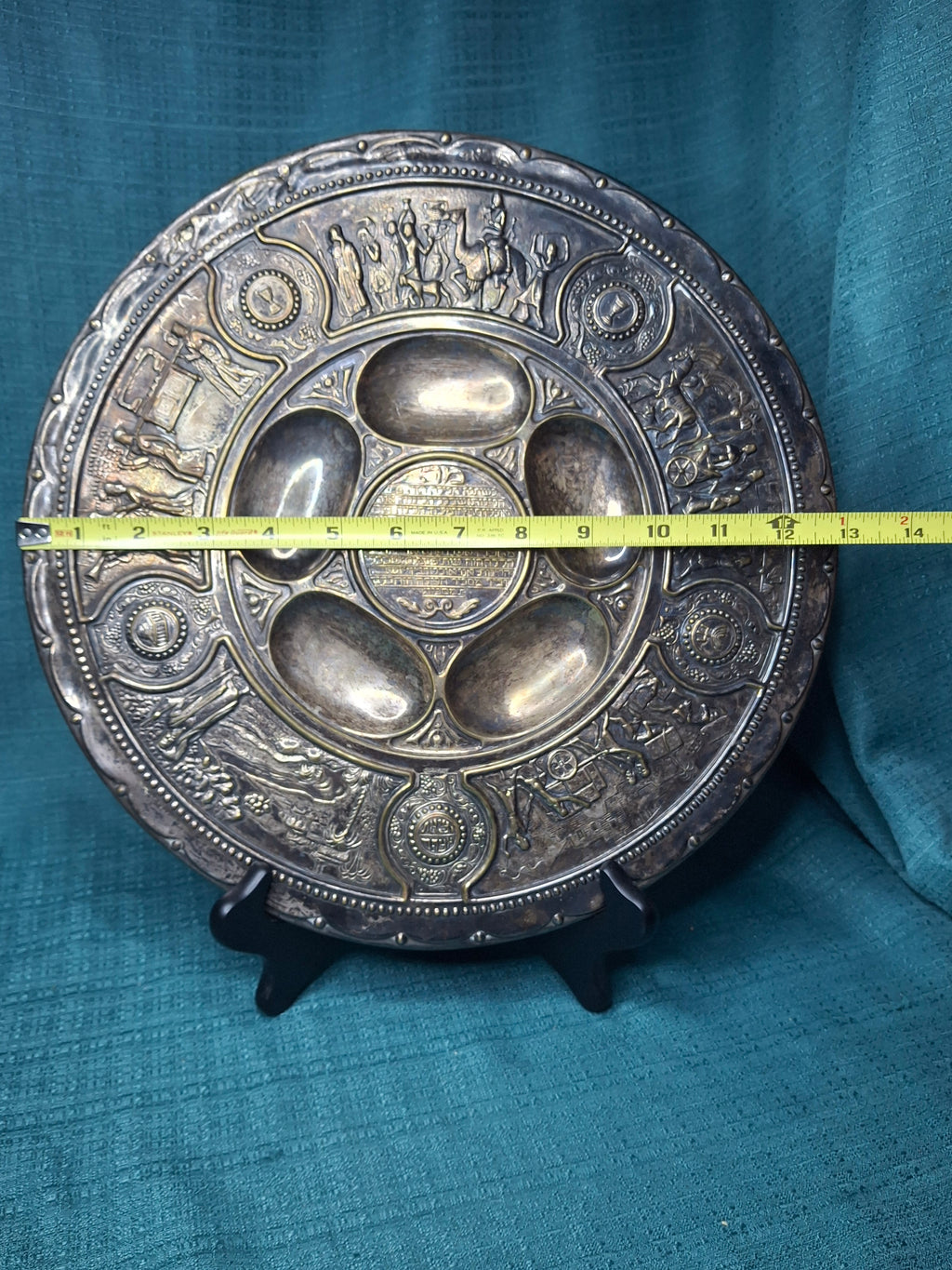 RARE Antique Bezalel Jerusalem Seder Plate - Raban Exodus Design