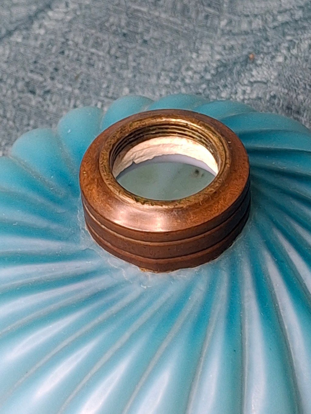 RARE Antique Blue Satin Uranium Glass Kerosene Finger Lamp Hand-Blown UV Glow