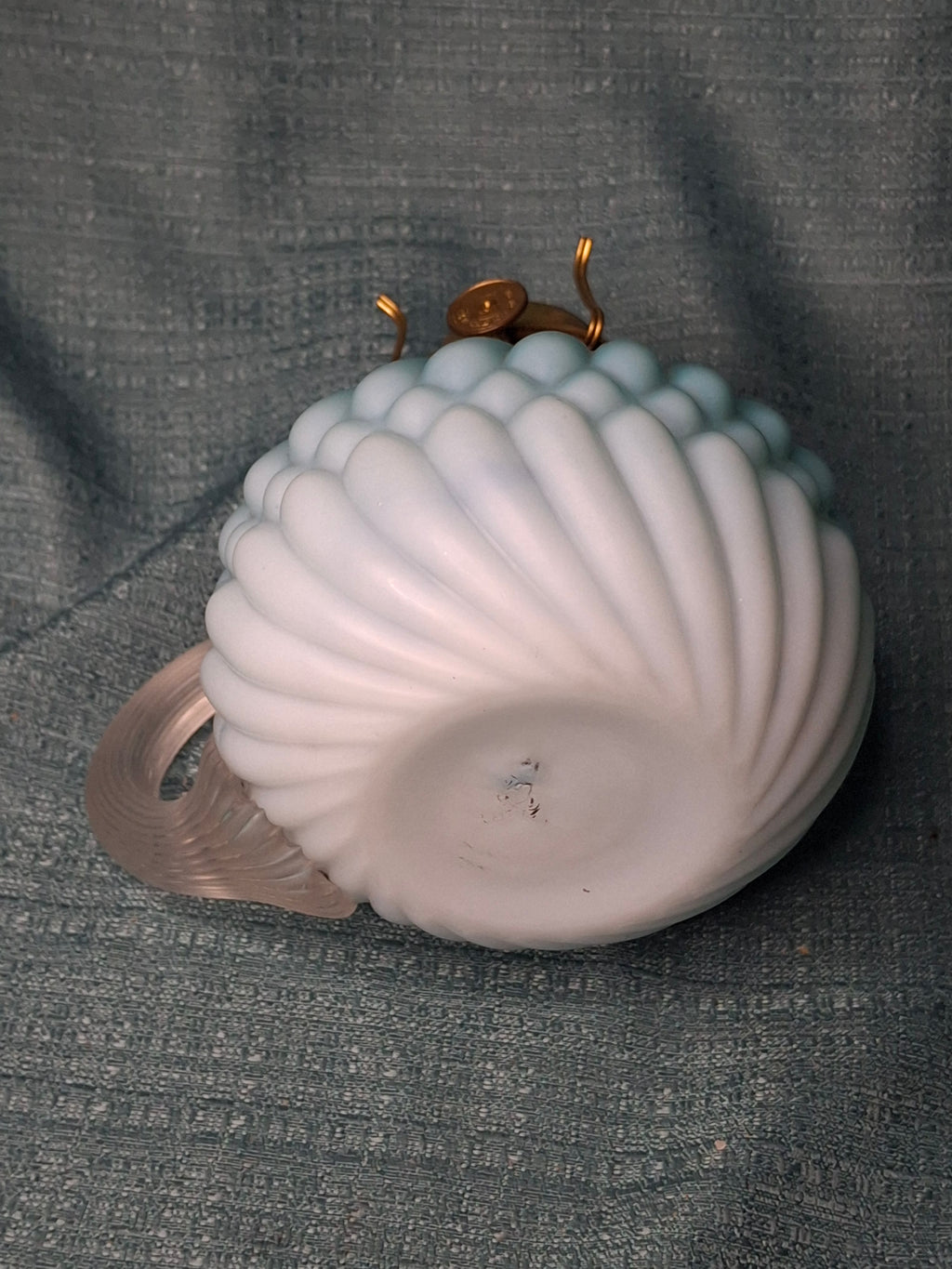 RARE Antique Blue Satin Uranium Glass Kerosene Finger Lamp Hand-Blown UV Glow