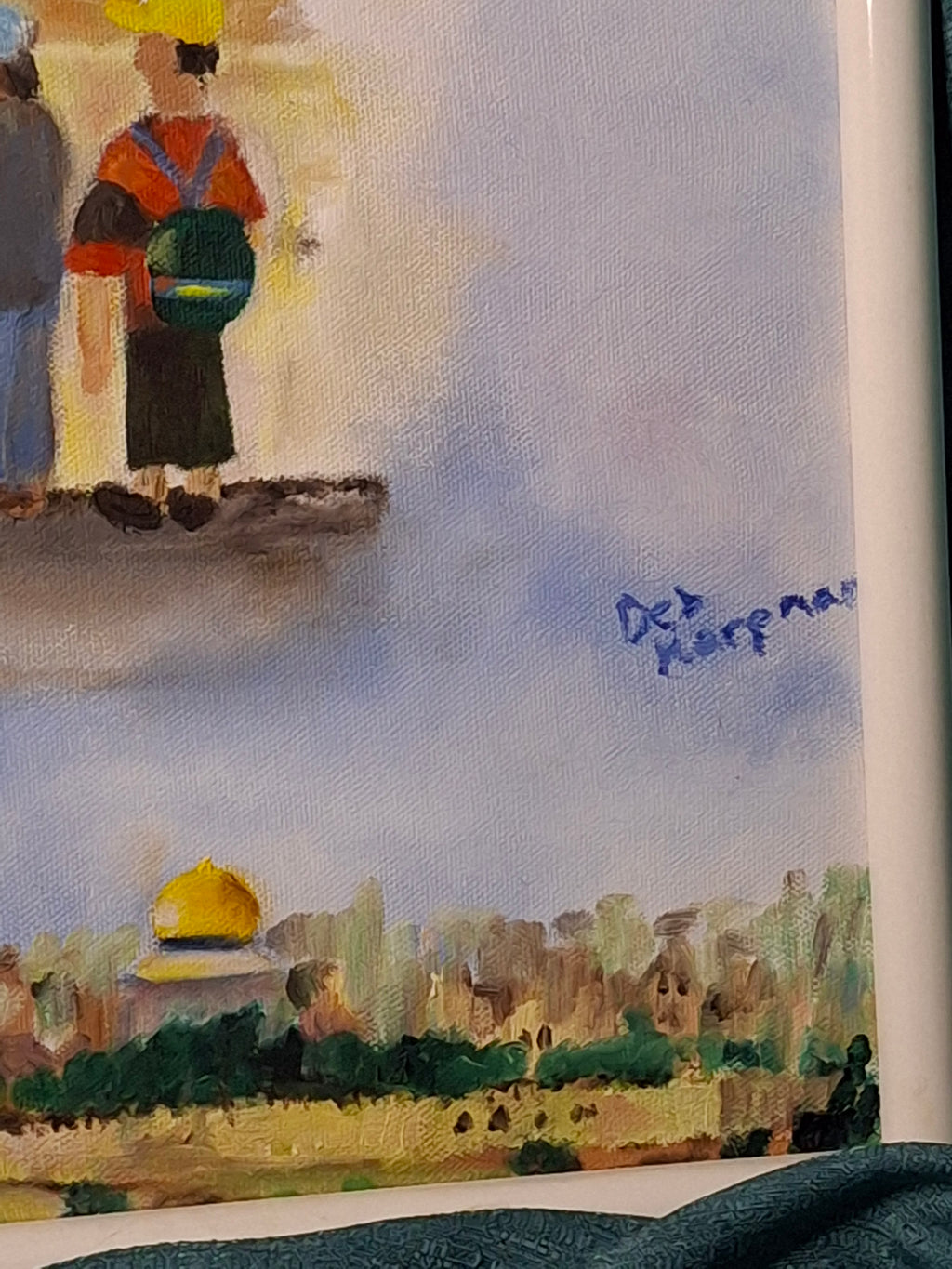 Original 1997 Deb Karpman Judaica Oil Painting - Jerusalem Western Wall - Longmeadow MA Provenance