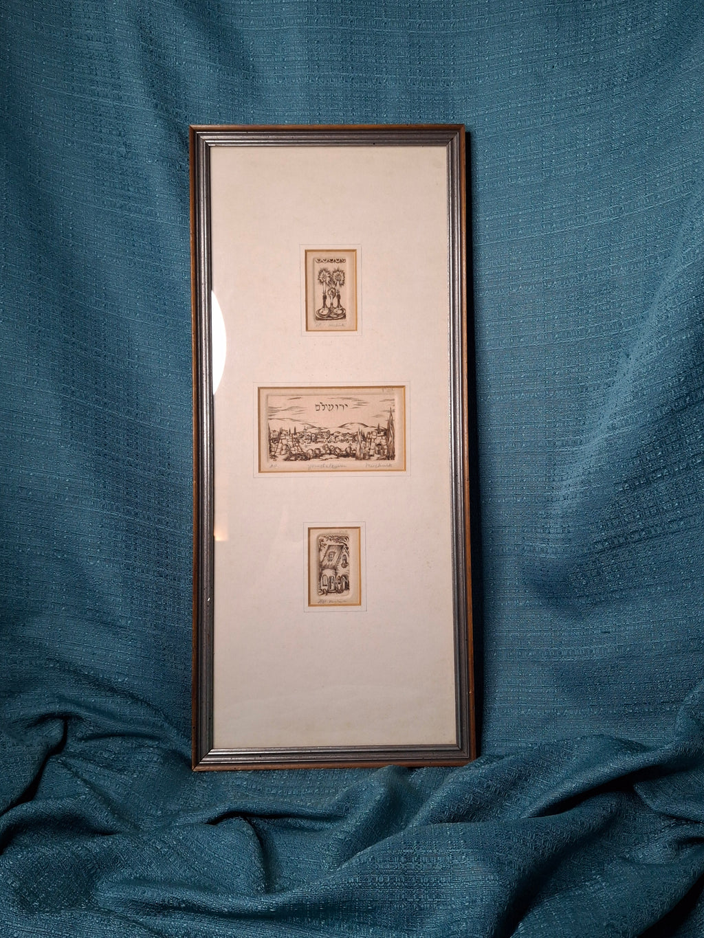 Michoel Muchnik Signed Triptych Lithograph Artist Proof AP Jerusalem Yerushalayim