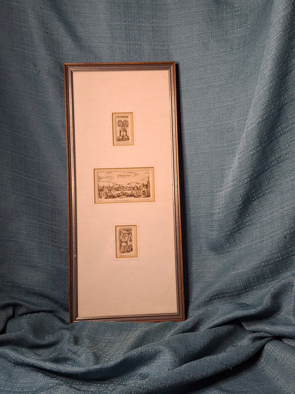 Michoel Muchnik Signed Triptych Lithograph Artist Proof AP Jerusalem Yerushalayim