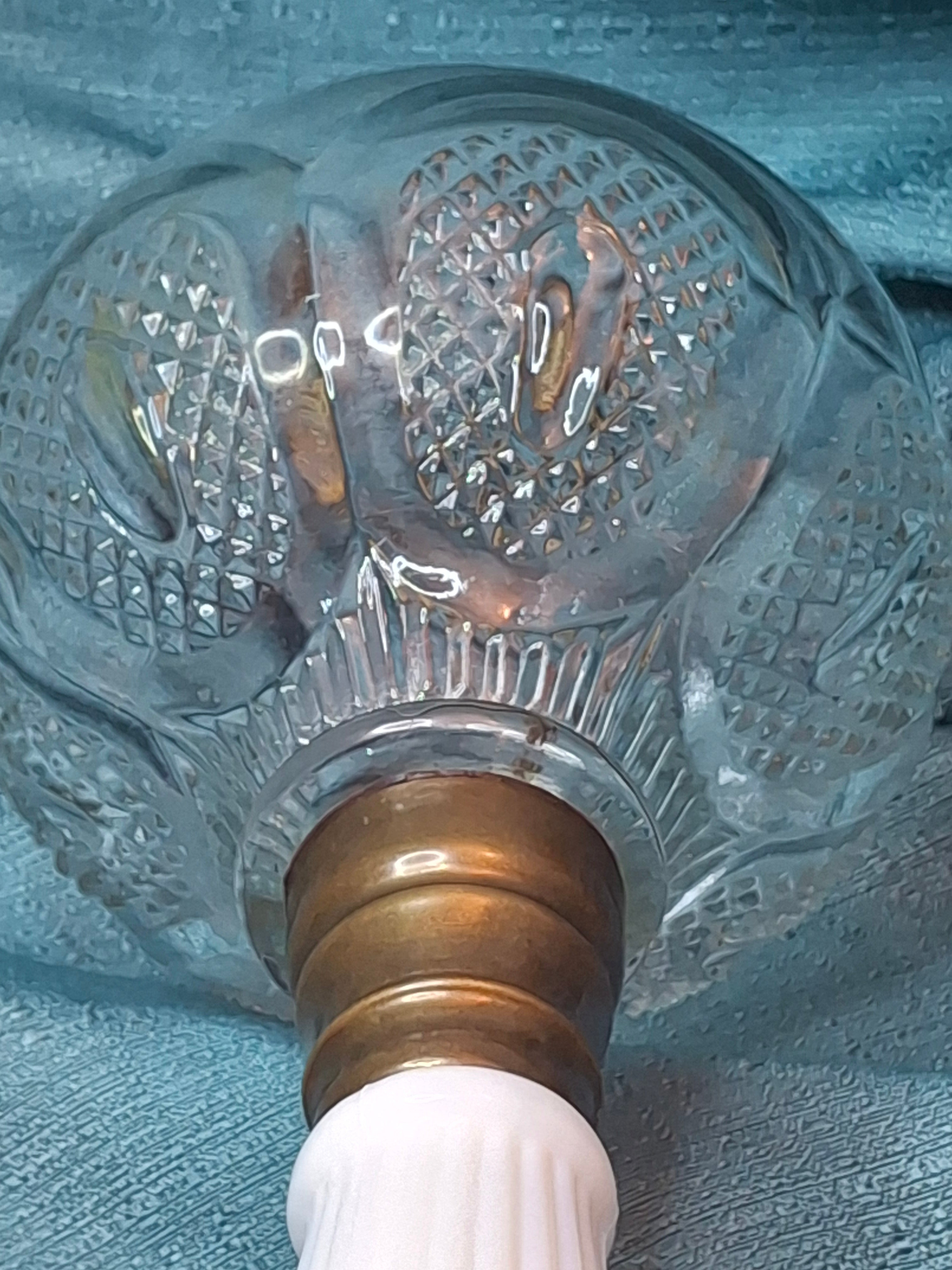 1850s EAPG Milk Glass Whale Oil Lamp - Diamond Point & Flute - Patrick Slane