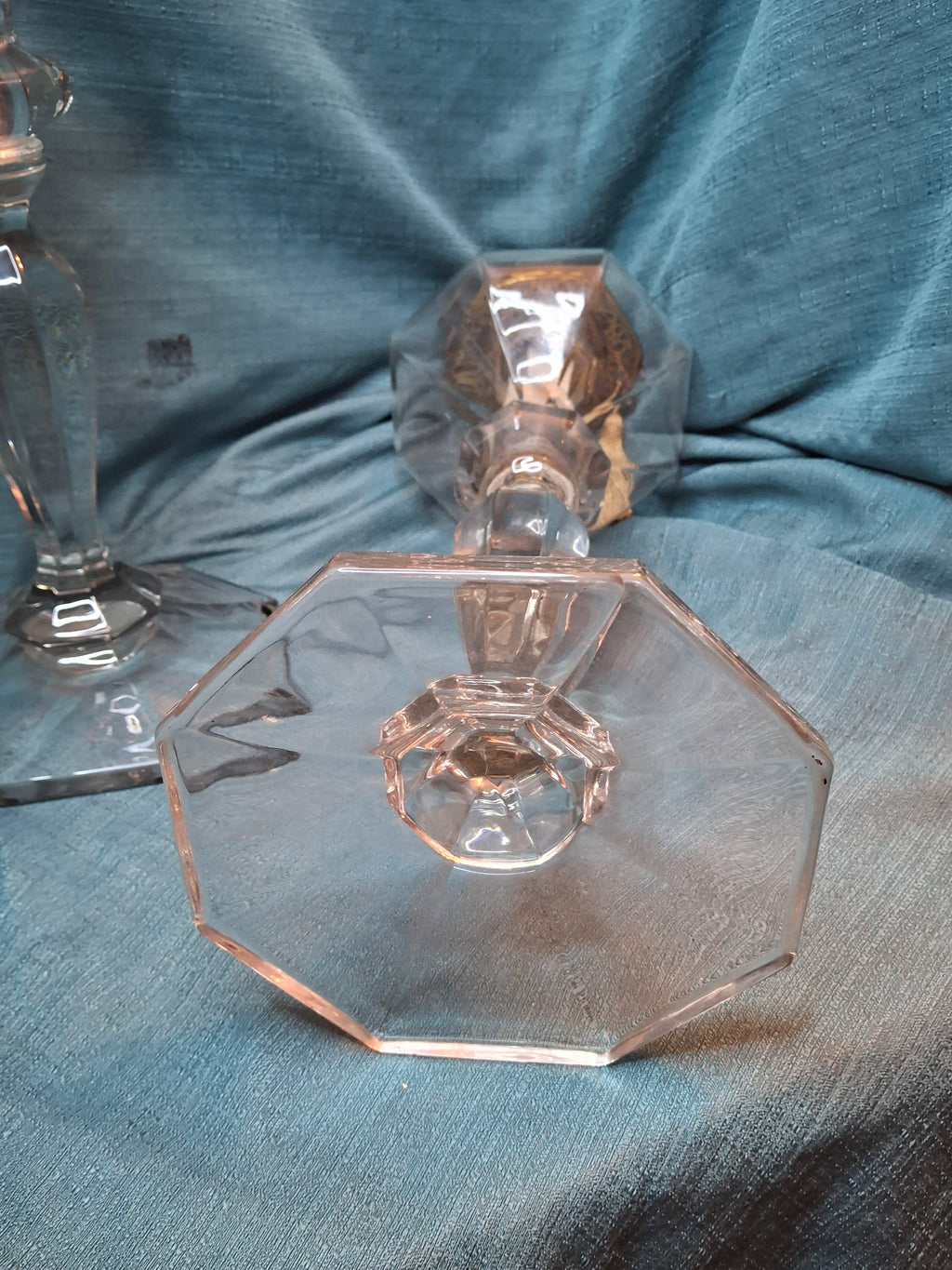 Antique Complete Pair Fostoria No. 17 Glass Kerosene Banquet Lamps Duplex Burner