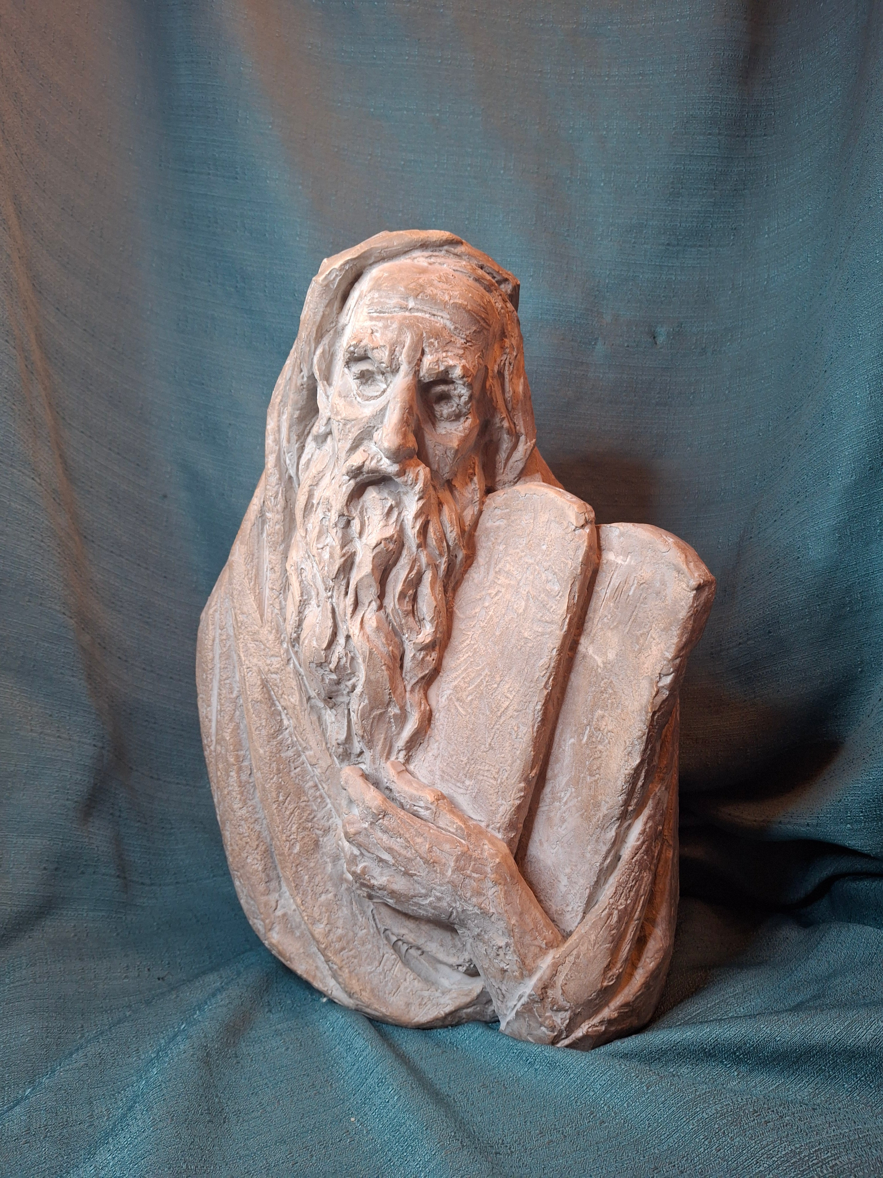 Vintage 1967 Arnold Bergier Moses Ten Commandments Sculpture Austin Productions MCM Bust