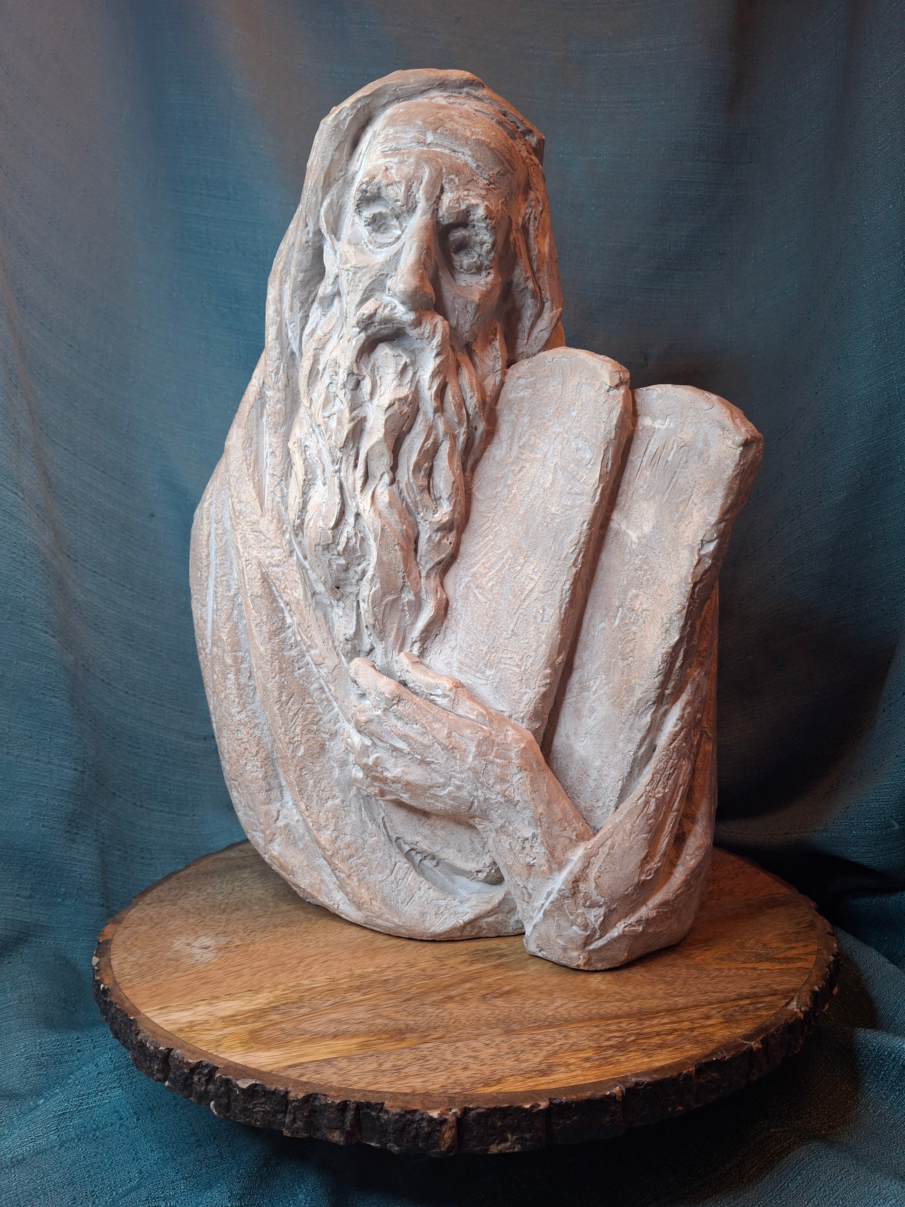 Vintage 1967 Arnold Bergier Moses Ten Commandments Sculpture Austin Productions MCM Bust