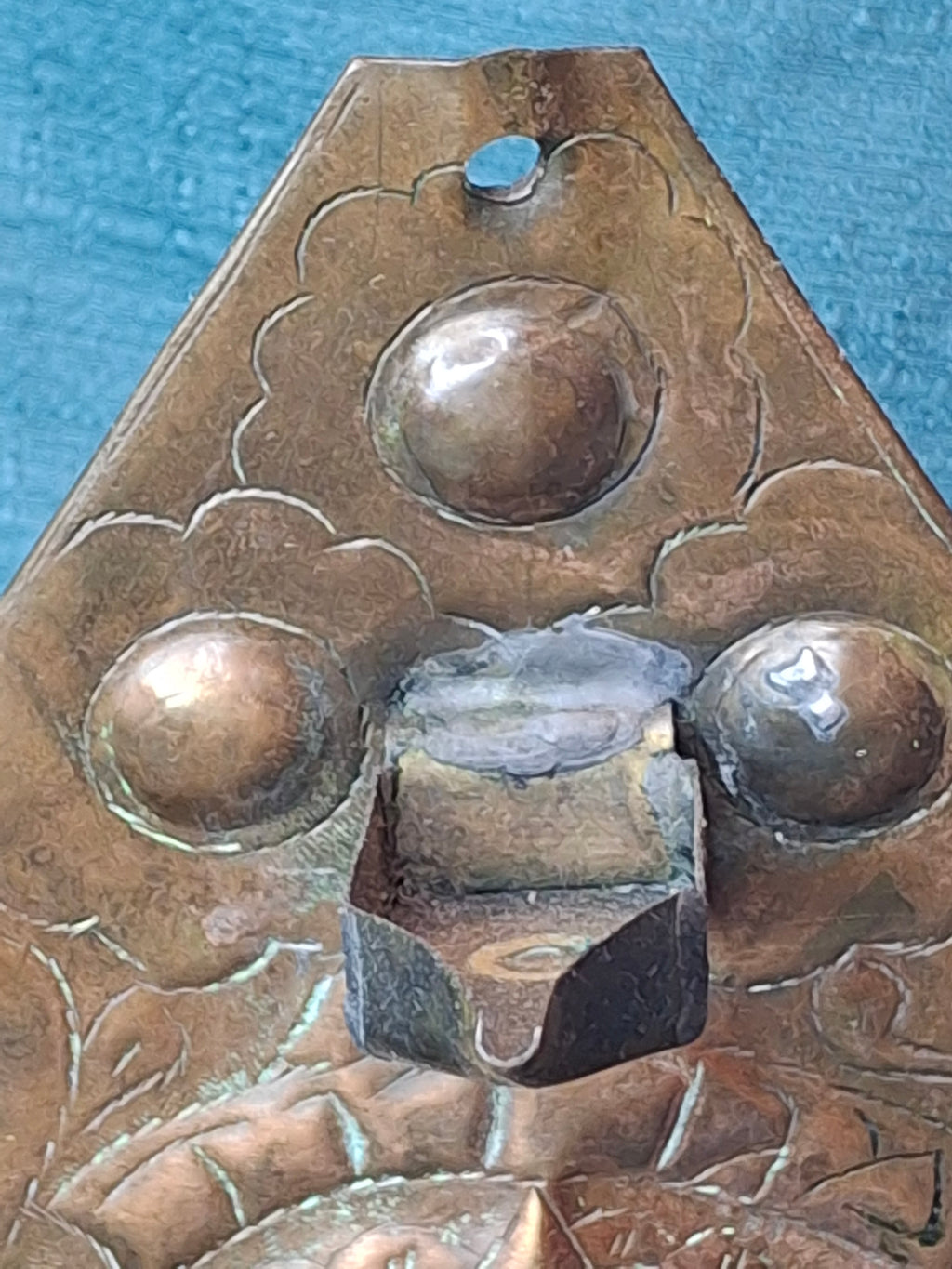 Rare 19thC Moroccan Brass Hanukkah Menorah • Hand-Repoussé Maghrebi Judaica Oil Lamp