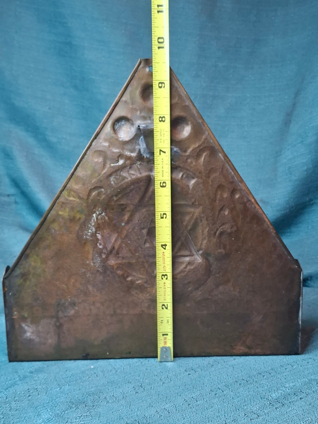 Rare 19thC Moroccan Brass Hanukkah Menorah • Hand-Repoussé Maghrebi Judaica Oil Lamp