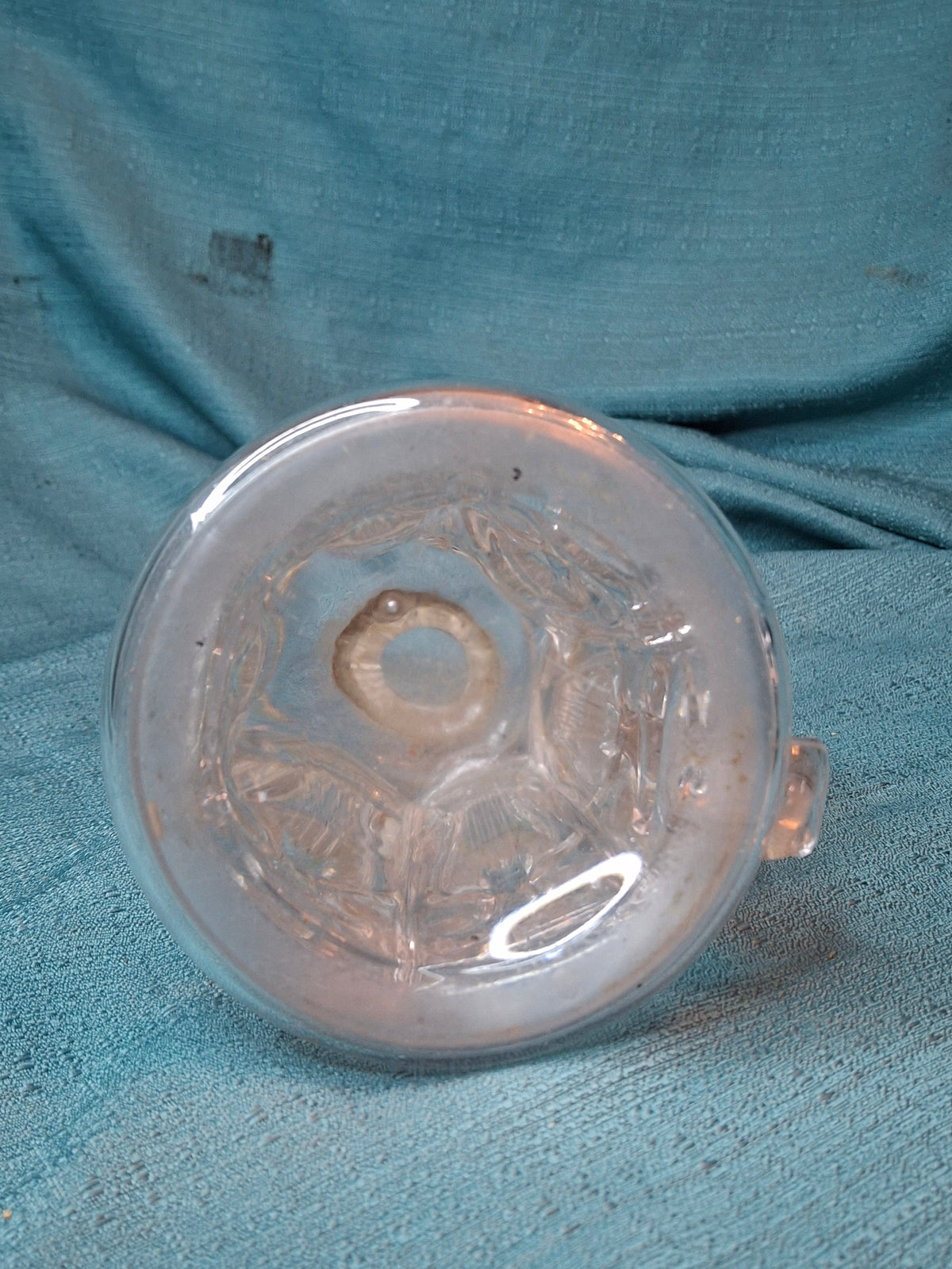 Antique EAPG Glass Lyre Harp Hand Oil Kerosene Lamp Atterbury 1870s Brass Burner