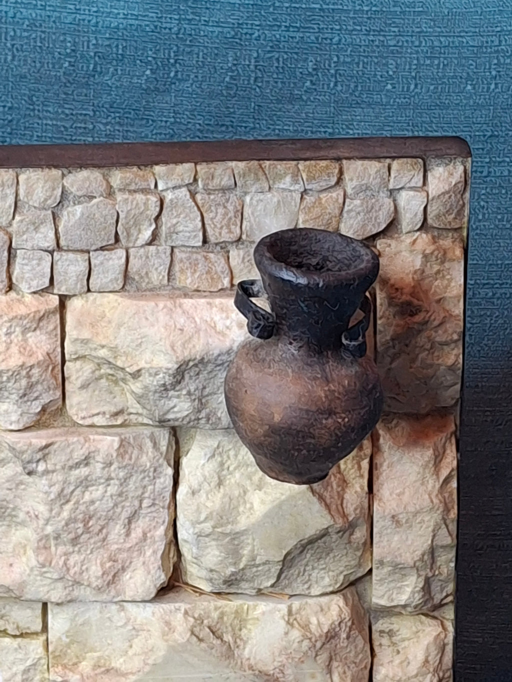 Rare Signed Shoshany Jerusalem Stone Menorah - Master Artisan Footed Design - Complete 11-Piece Oil Jug Set - Handmade in Israel