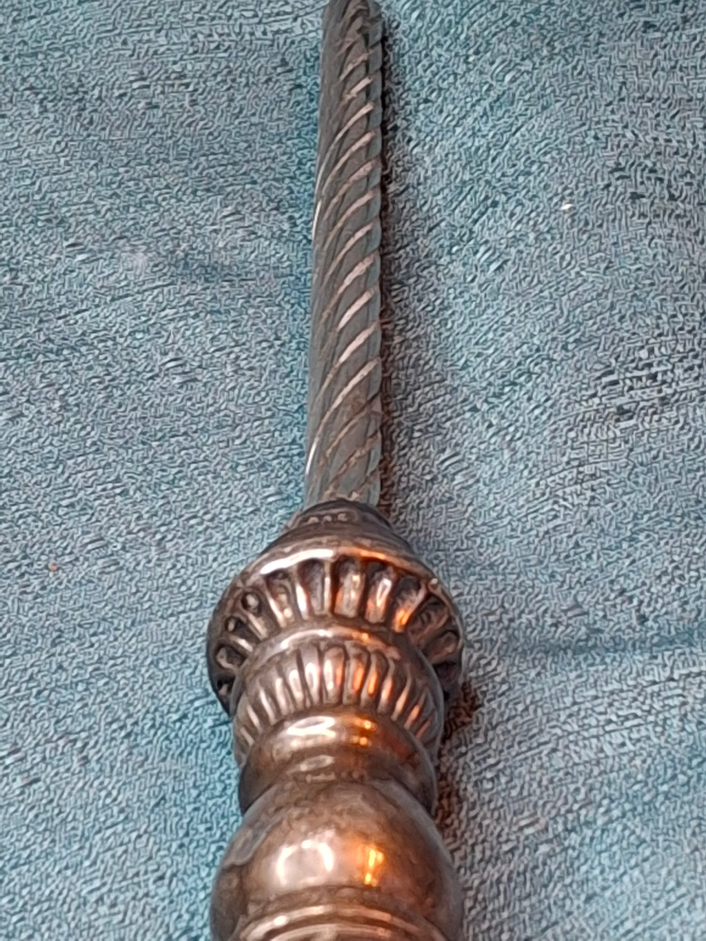 Antique 925 Sterling Silver Wax Jack Taper Holder Tzinder Grape Vine Repoussé 12"