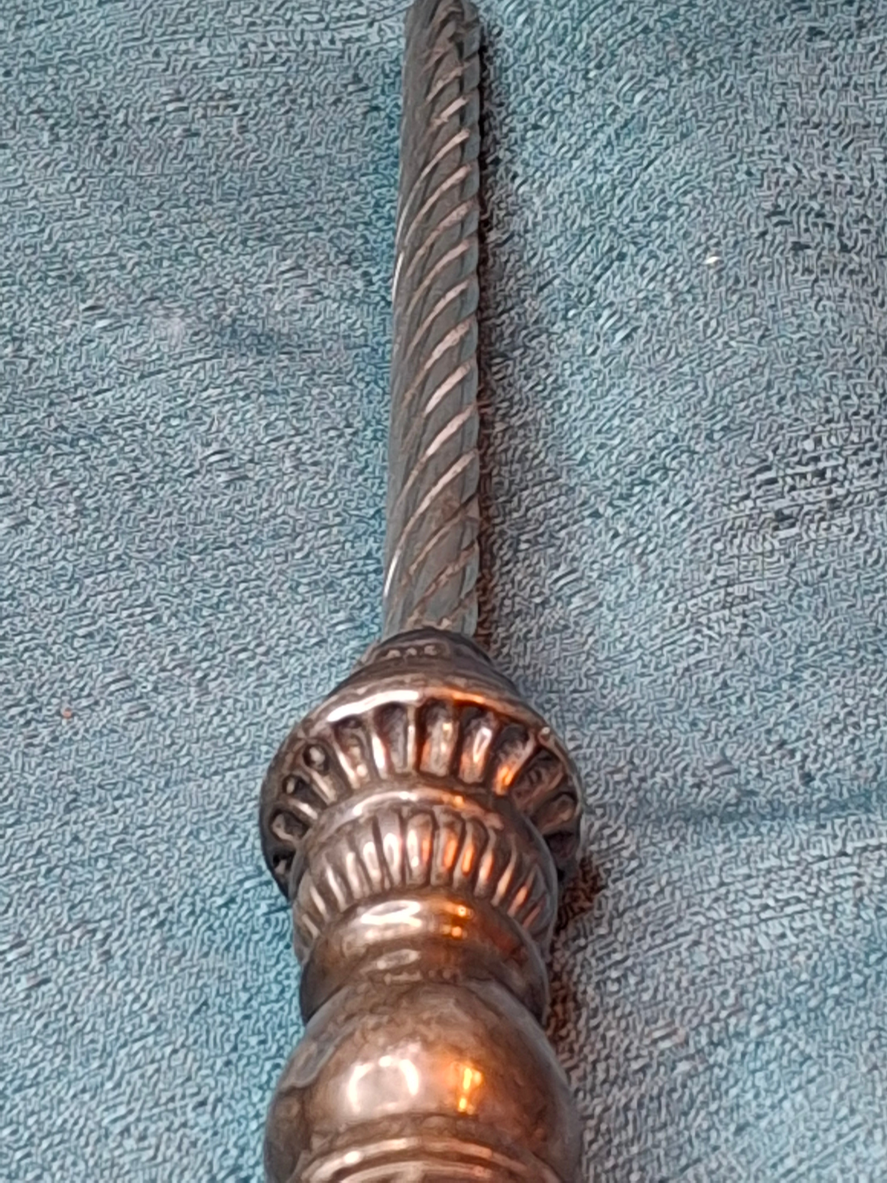 Antique 925 Sterling Silver Wax Jack Taper Holder Tzinder Grape Vine Repoussé 12"
