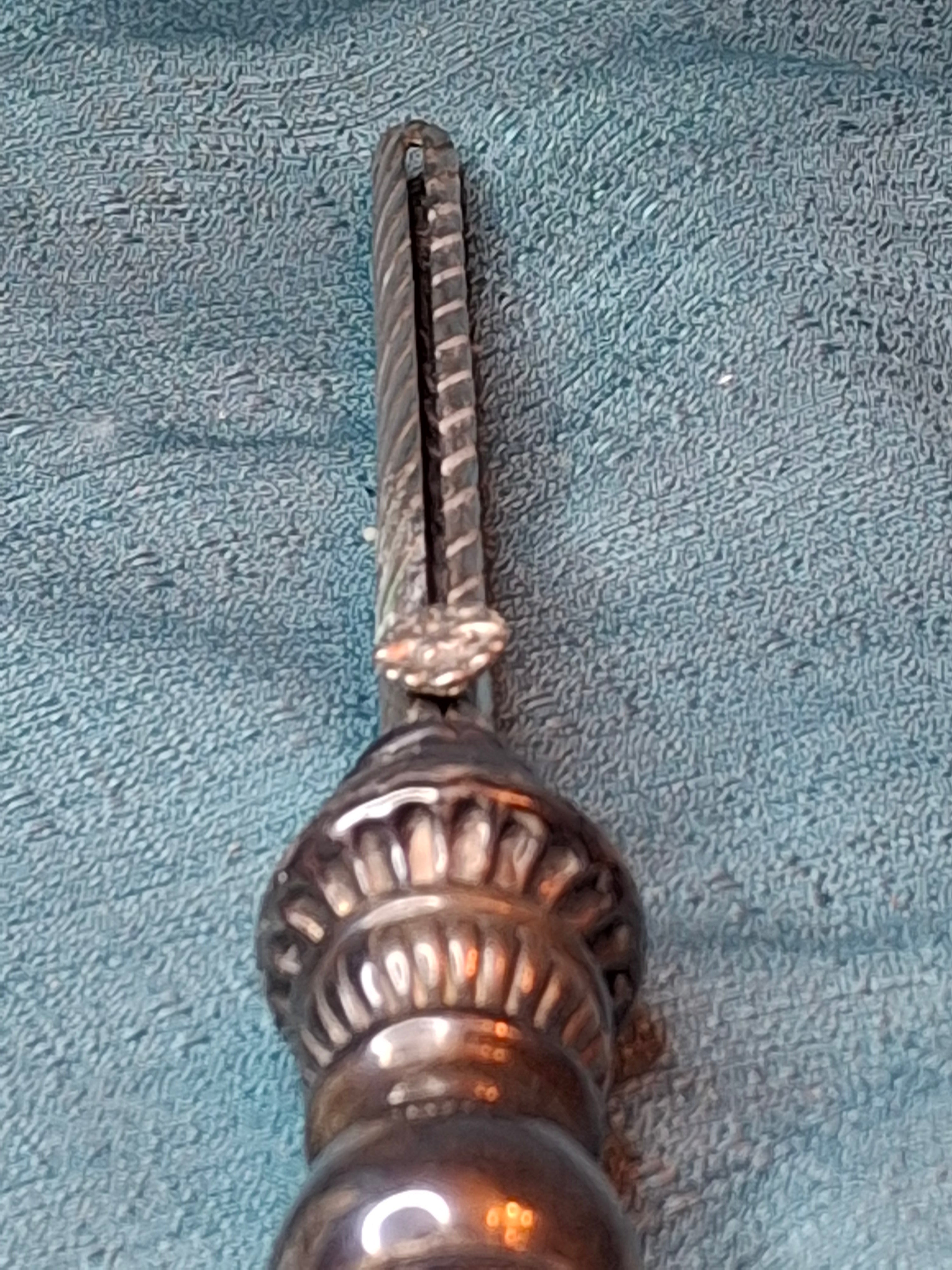 Antique 925 Sterling Silver Wax Jack Taper Holder Tzinder Grape Vine Repoussé 12"