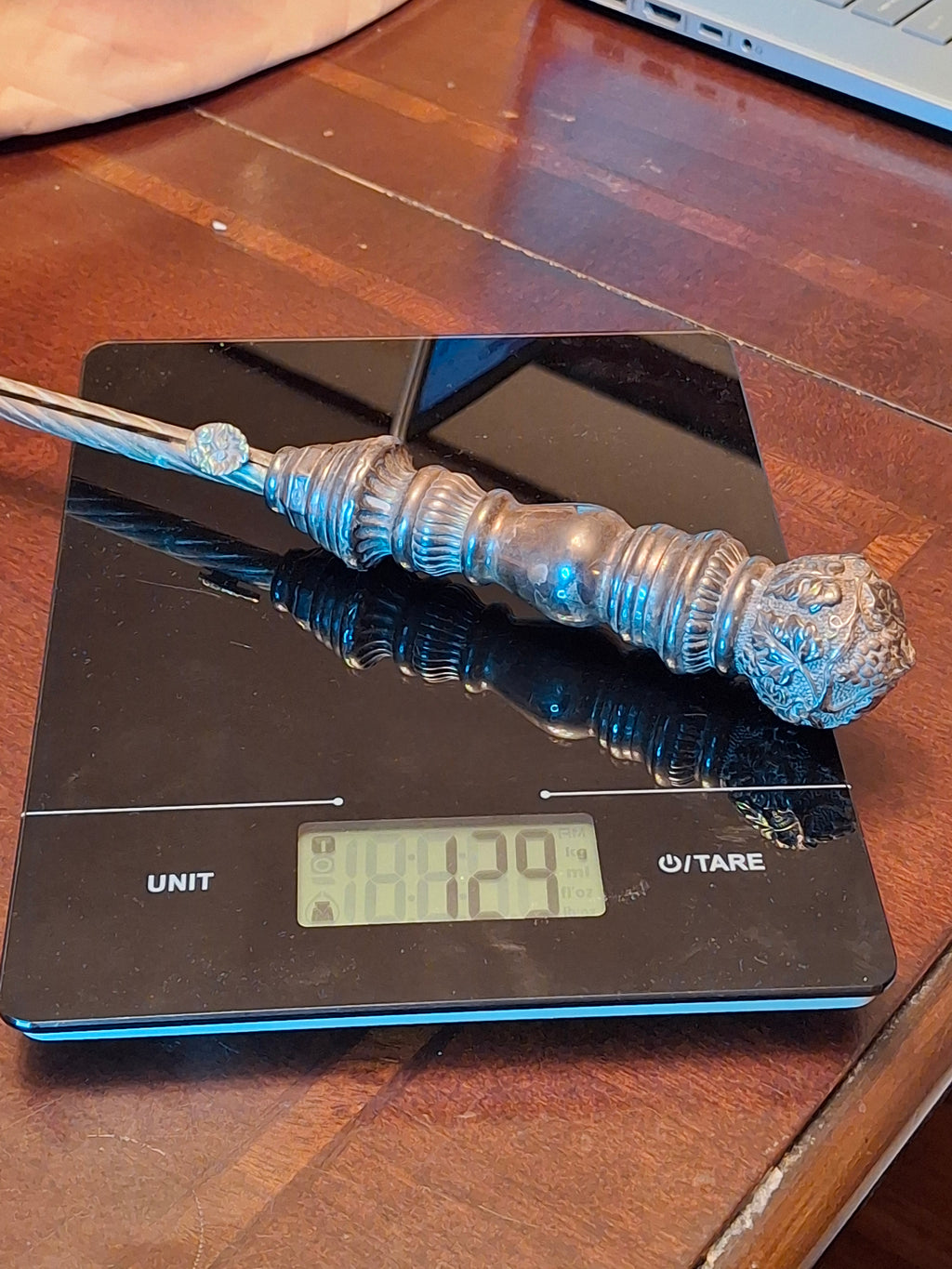 Antique 925 Sterling Silver Wax Jack Taper Holder Tzinder Grape Vine Repoussé 12"