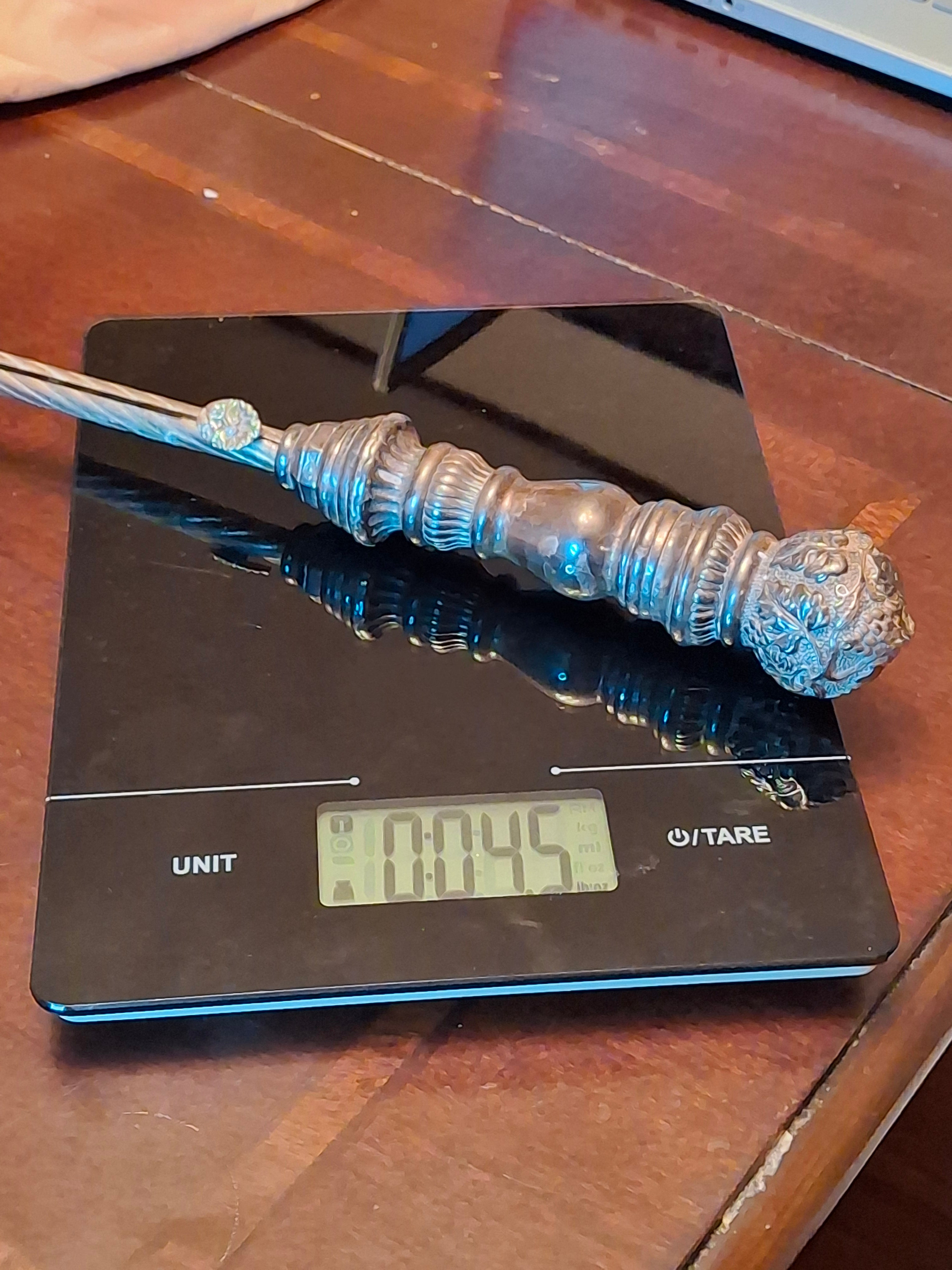 Antique 925 Sterling Silver Wax Jack Taper Holder Tzinder Grape Vine Repoussé 12"