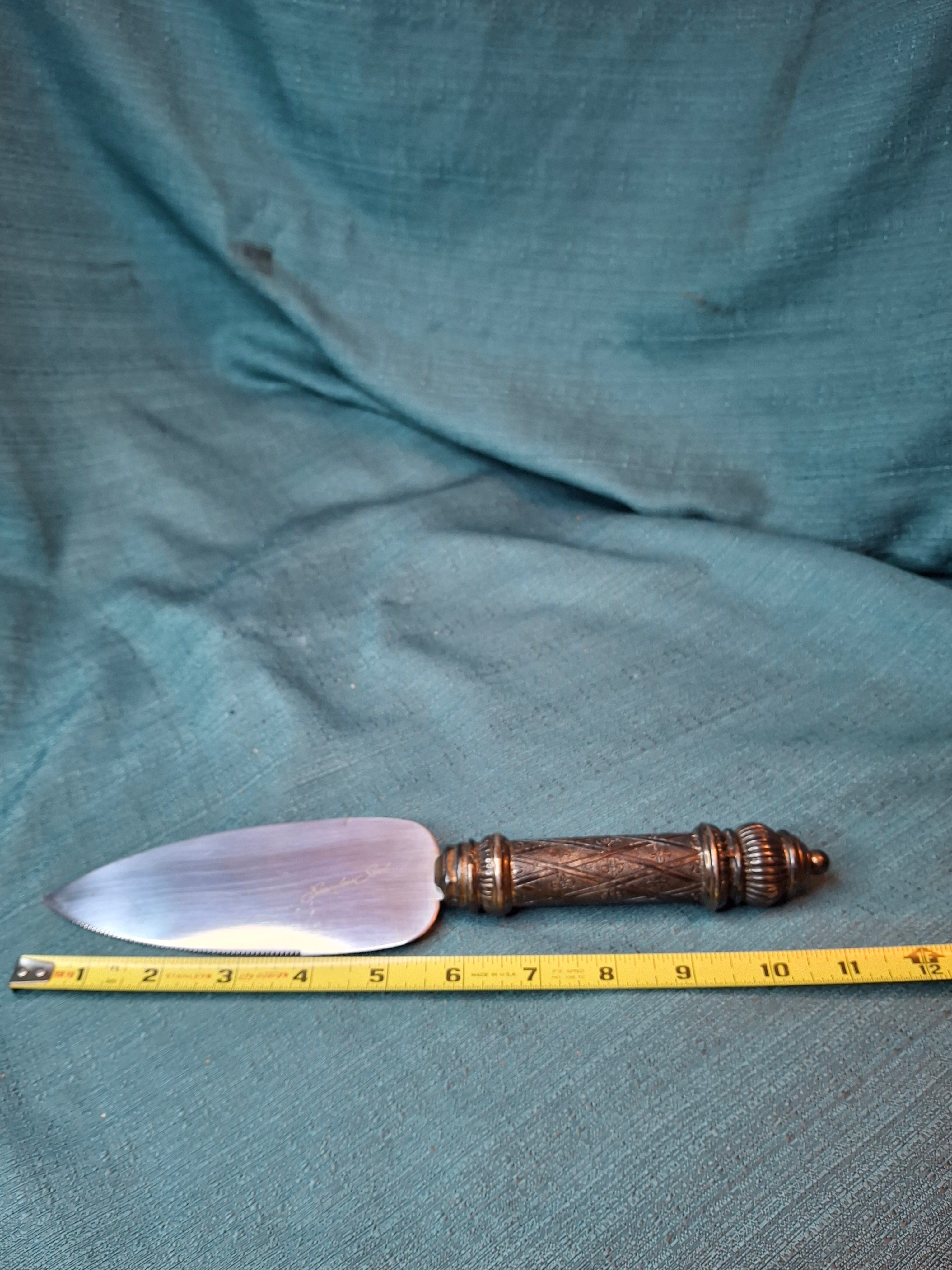 Vintage Sterling Silver 925 Challah Knife & Cake Server Set Sheffield Blade Judaica