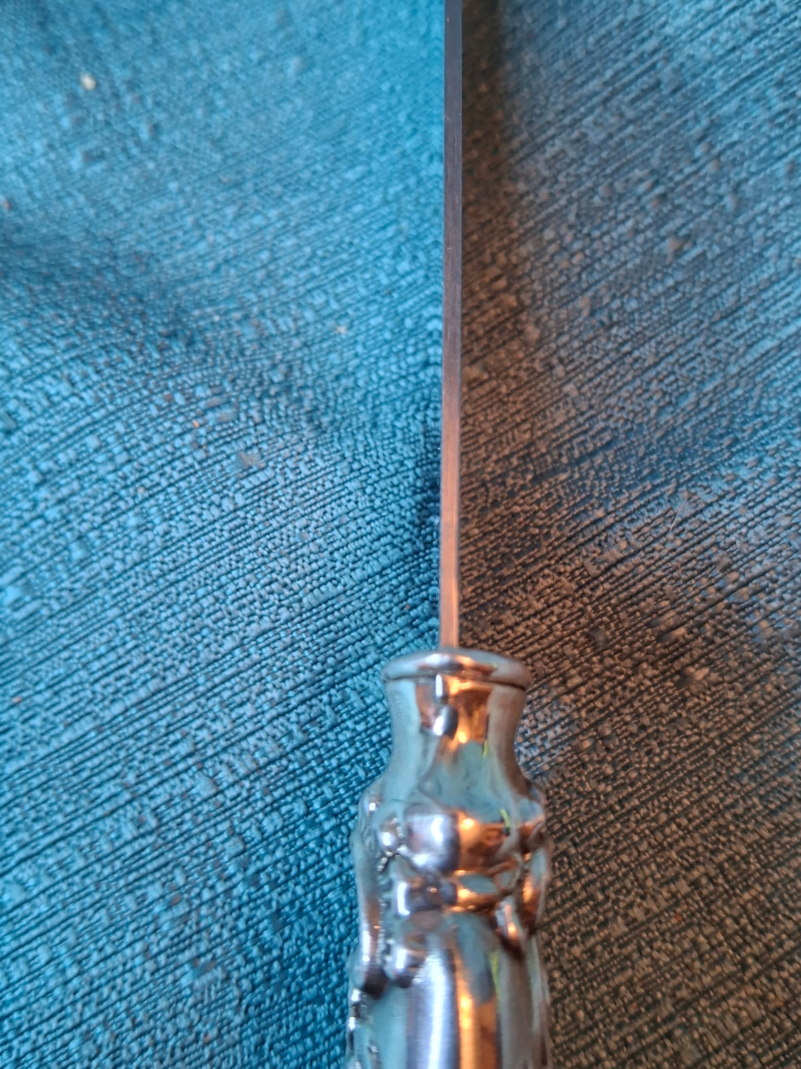 Gorham Chantilly Sterling Silver Challah Knife - No Monogram - Ornate Scroll Handle - 13" Long - Stainless Serrated Blade