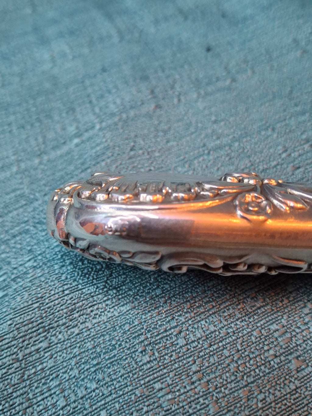 Gorham Chantilly Sterling Silver Challah Knife - No Monogram - Ornate Scroll Handle - 13" Long - Stainless Serrated Blade