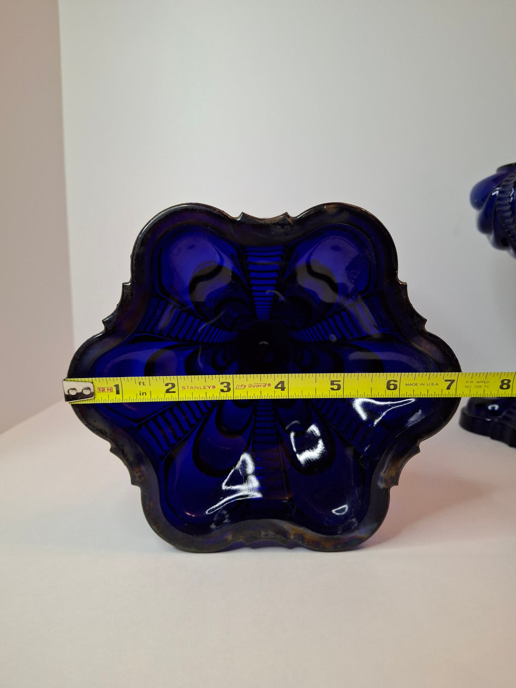 Rare Pair Antique Cobalt Blue Coolidge Drape Kerosene Oil Lamps | Victoria Pattern Pilabrasgo c. 1890s | EAPG Stunning Condition