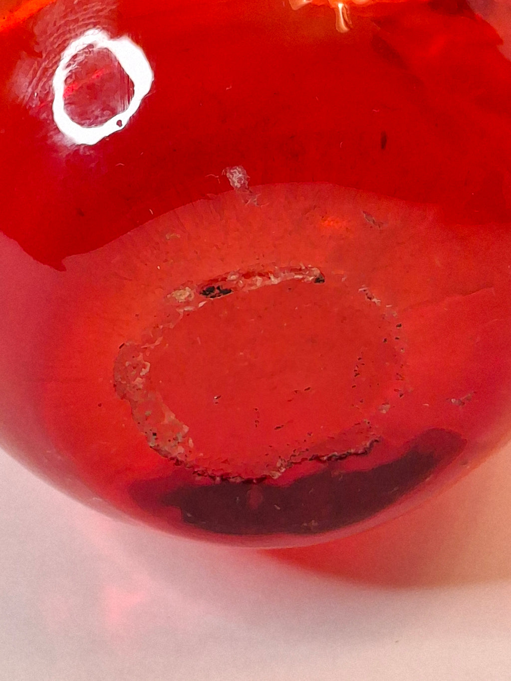 Antique Ruby Red Glass Miniature Pitcher Applied Clear Handle Rough Pontil 4.25"