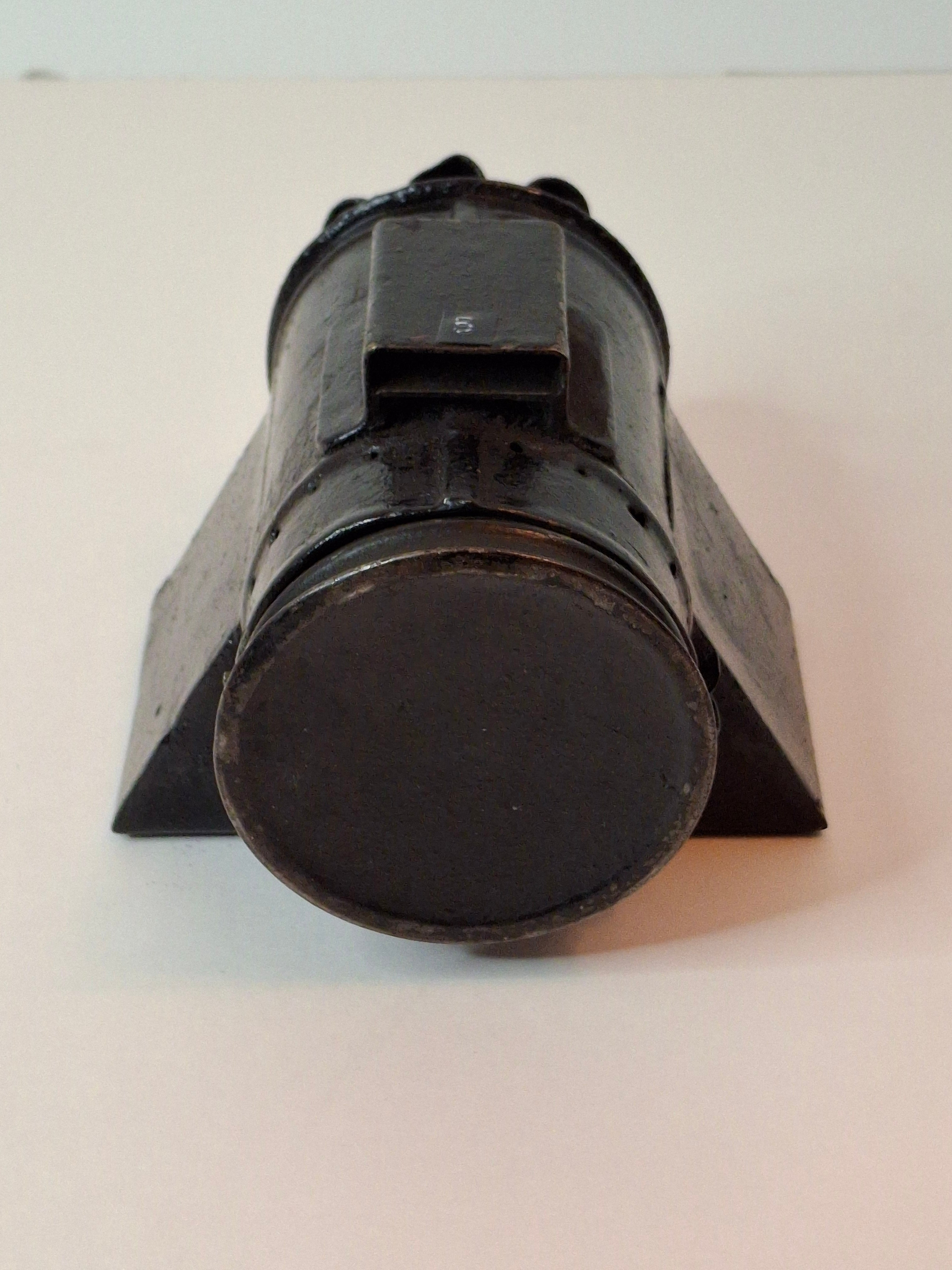 Antique 19th C Gray & Amos Boston Patent Hand Lantern Black Japanned Tin Glass