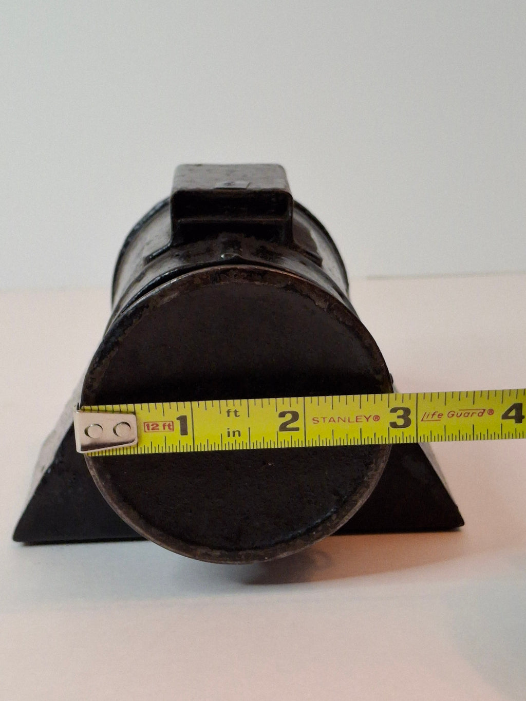 Antique 19th C Gray & Amos Boston Patent Hand Lantern Black Japanned Tin Glass