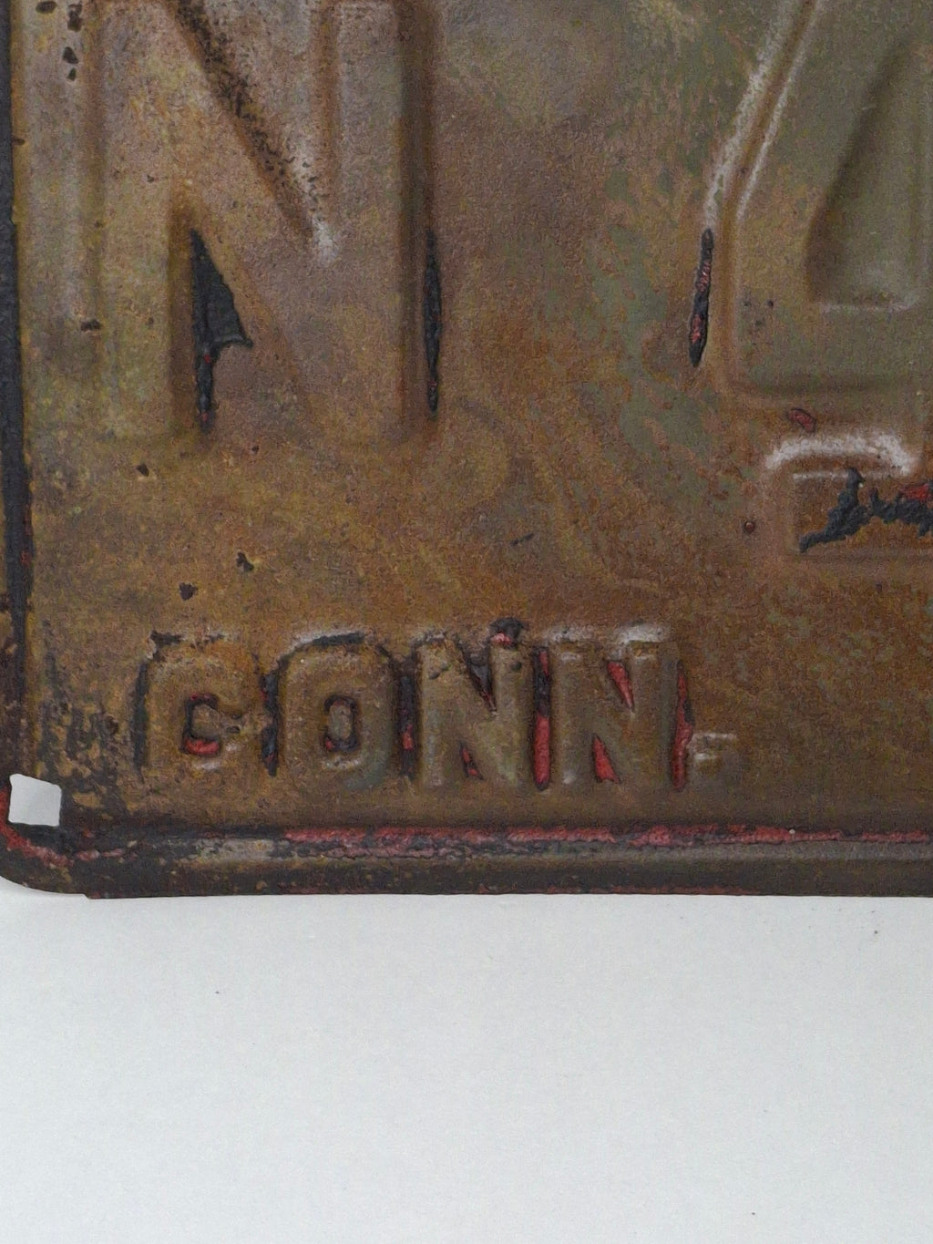 Vintage 1935 Connecticut License Plate N-48 - Original Patina CT Automobilia