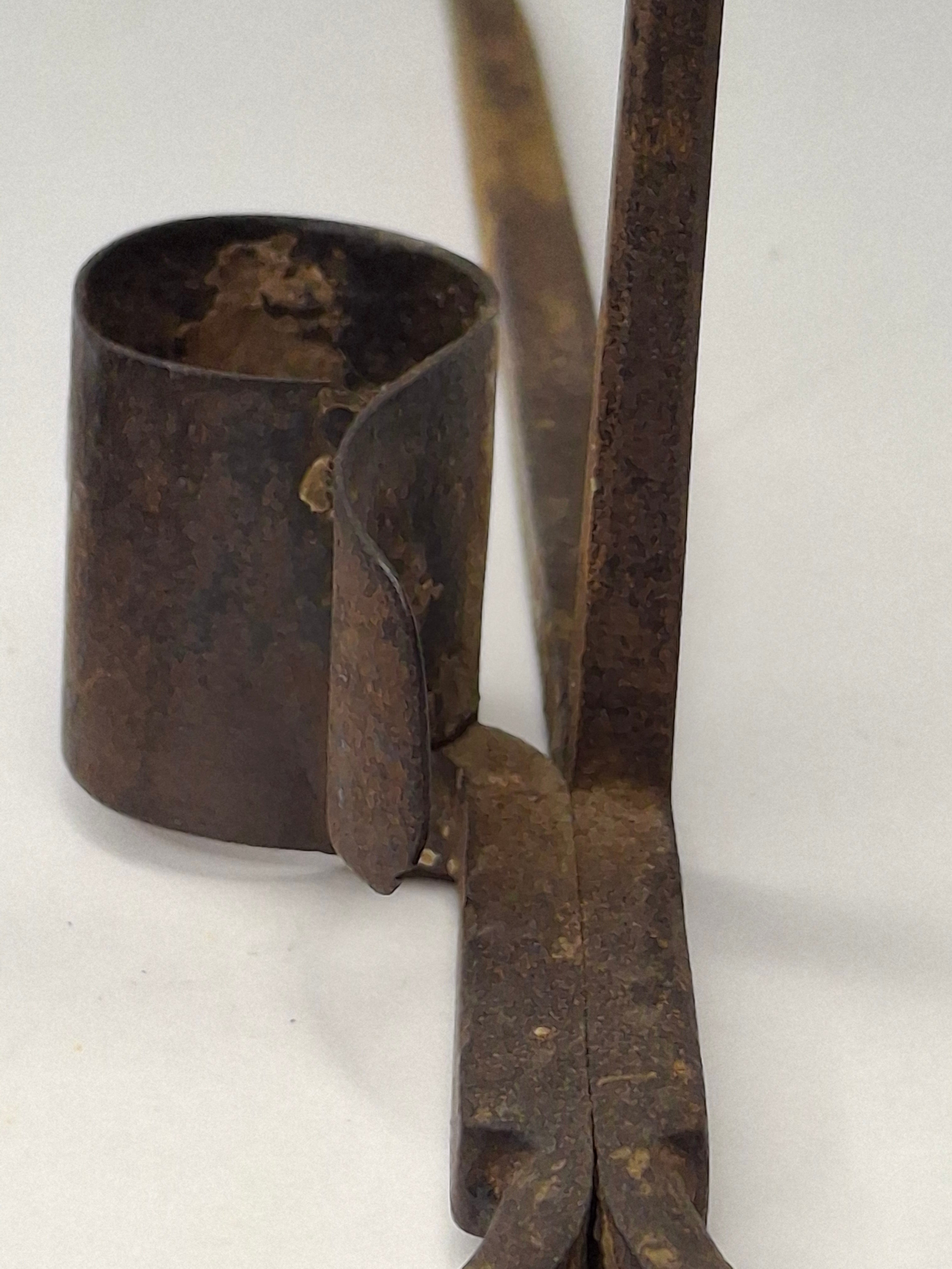 Lot of 3 Antique 19thC Hand Forged Miner's Sticking Tommy Candle Holders Mining